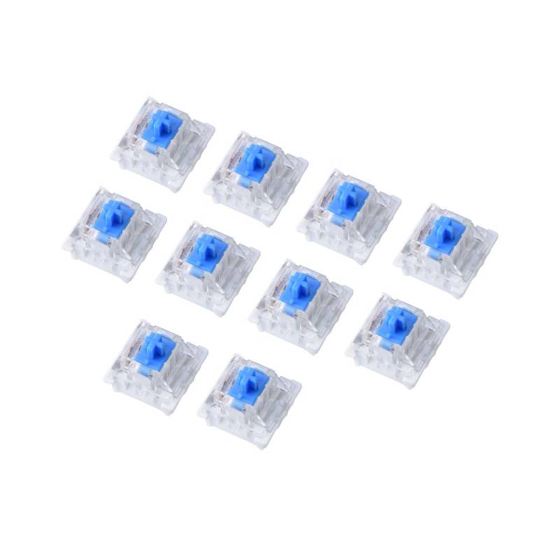 Eboxer 10 PCs Ersatztastaturschalter Mechanischer Schlüsselschalter Blauer Schalter mit Plattenmontage, einzigartige taktile Gefühle, für die NewGiant RGB-Serie von Eboxer