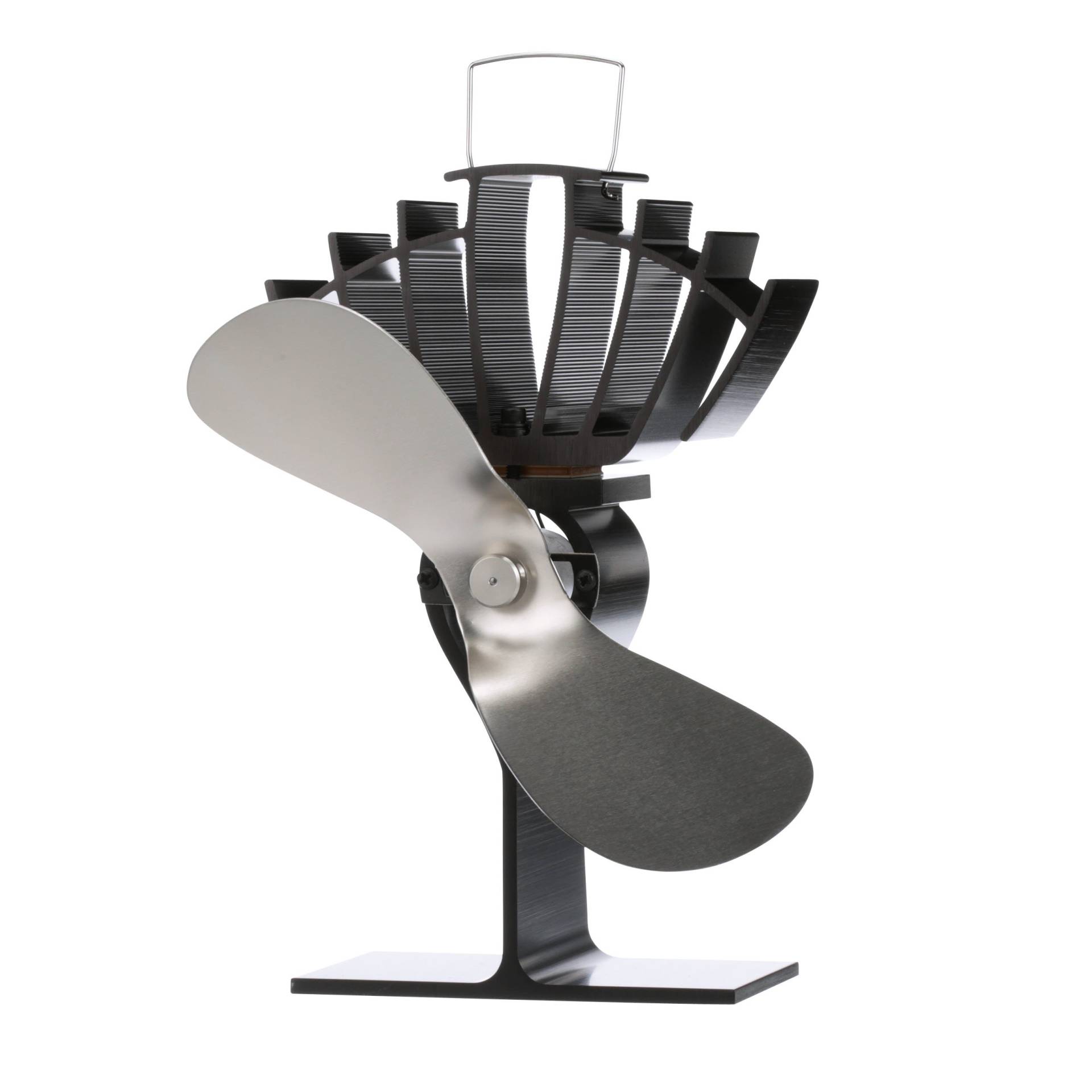 Ecofan UltrAir Klassischer Stil, wärmebetriebener Holzofenventilator, 125 CFM, Aluminium, Nickel, Mid-Sized, 7.9" Blade von Ecofan