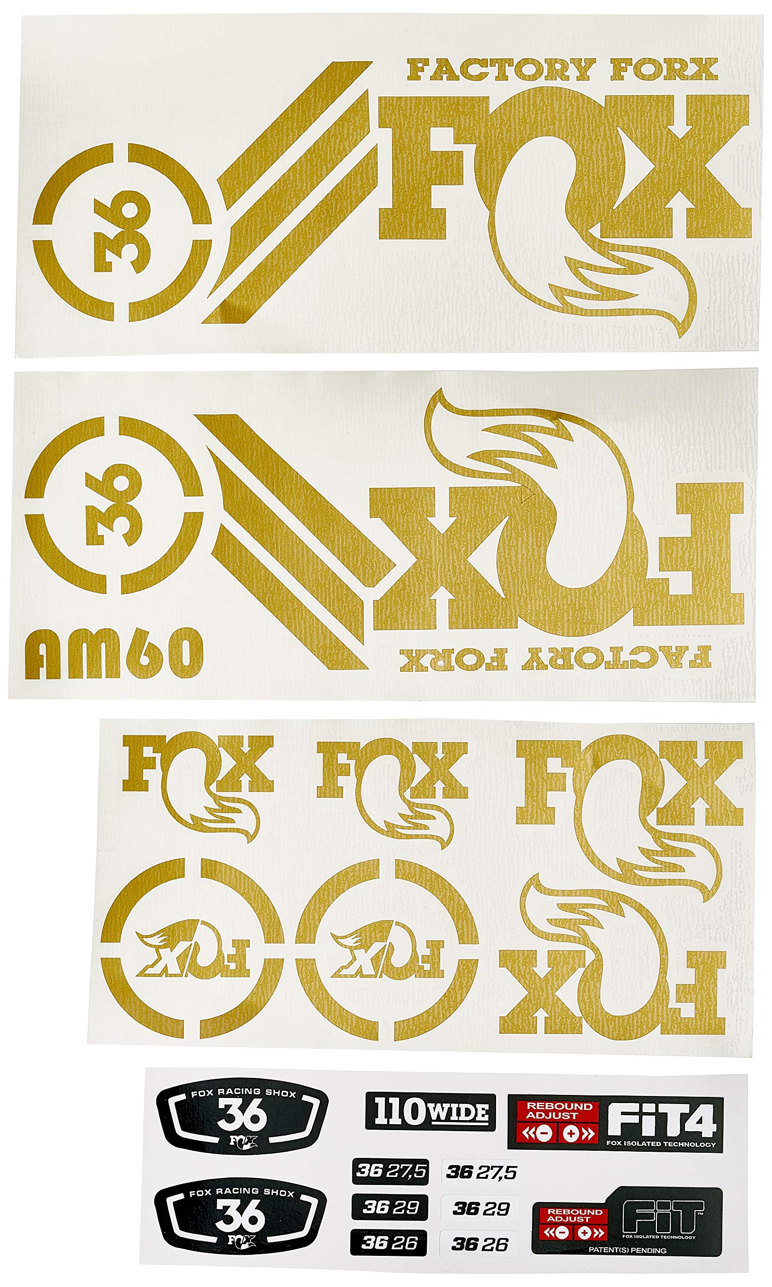 Ecoshirt 4G-EI1G-UAKS Sticker Fork Fox 36 AM60, Gold von Ecoshirt