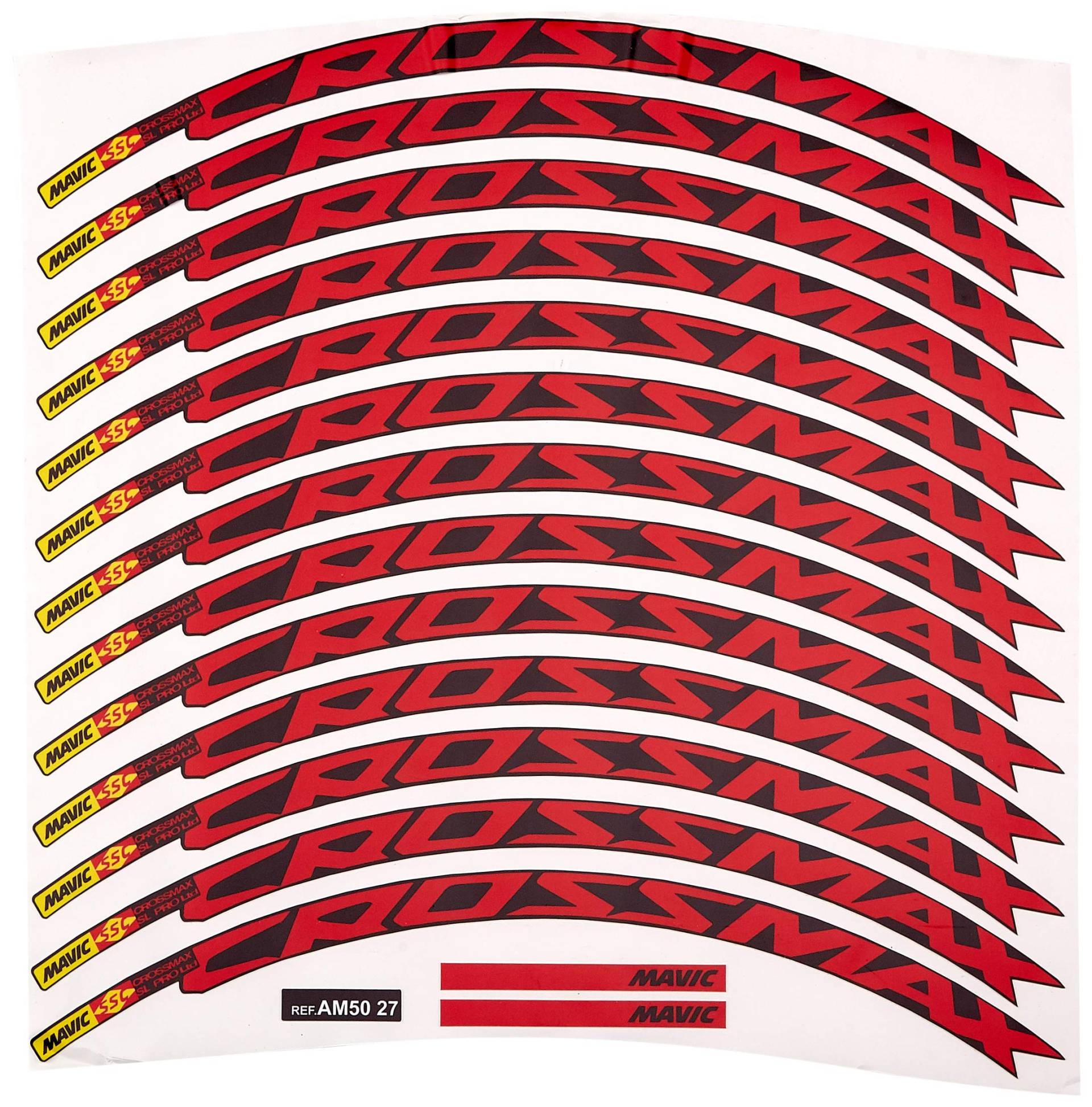 Ecoshirt 5R-I2MJ-Y6I7 Felgenaufkleber Rim Mavic Crossmax SL Pro 26" 27,5" Am50 MTB Downhill, Rot von Ecoshirt