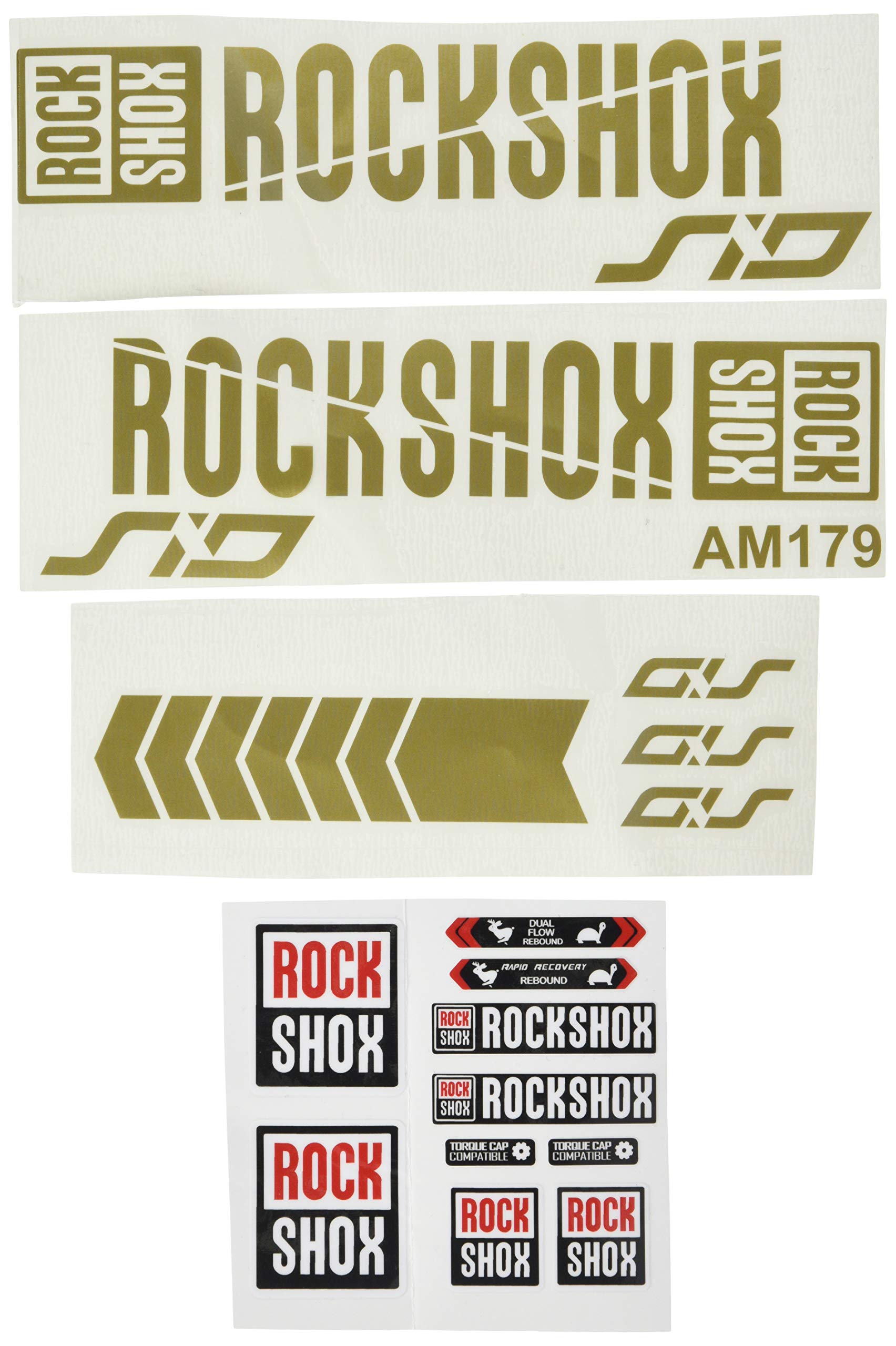 Ecoshirt Aufkleber Fork Rock Shox SID 2018 AM179 Aufkleber Decals Autocollants Adesivi Forcela, Gold von Ecoshirt