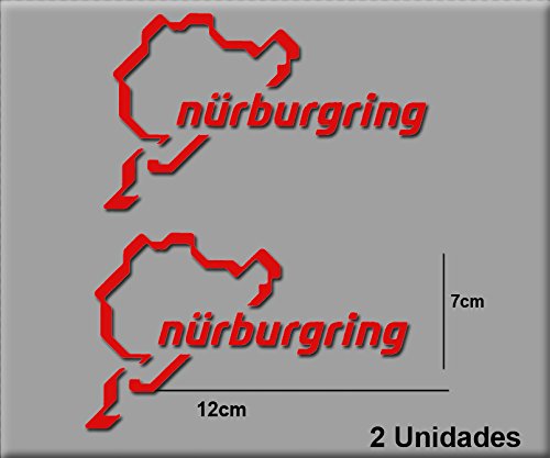 Ecoshirt Aufkleber Nürburgring R82 Vinyl Adesivi Decal Aufkleber Sticker Car Voiture Sport Racing, Rot von Ecoshirt