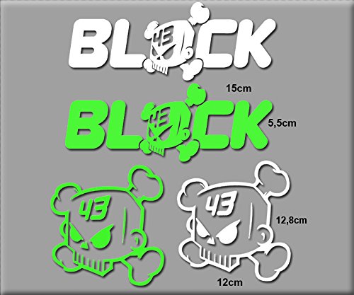 Ecoshirt DW-9LEZ-BER0 Aufkleber Ken Block R77 Vinyl Adesivi Decal Aufkleber Auto Voiture Sport Racing Weiß Grün von Ecoshirt