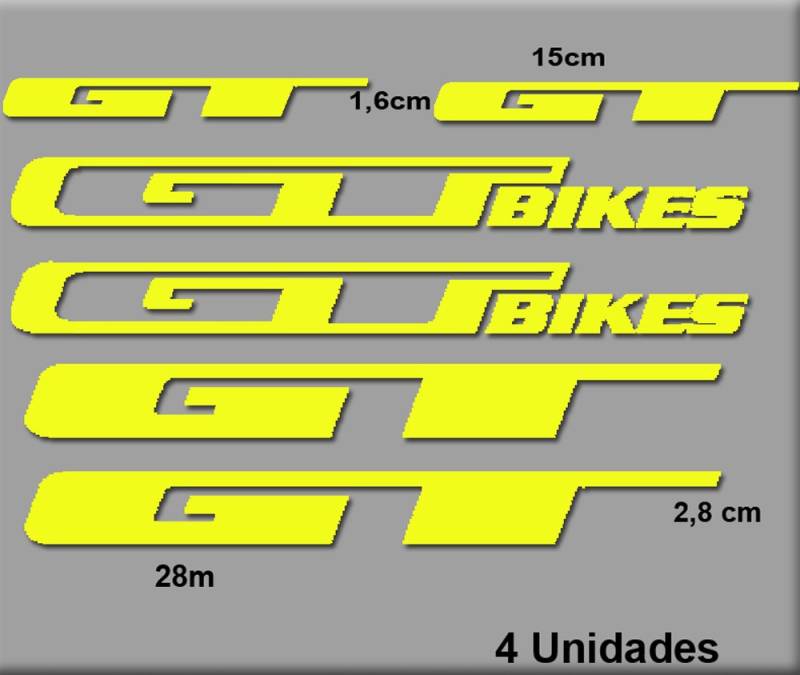 Ecoshirt EL-2DOV-4JC3 Aufkleber GT Bikes R70 Sticker Sticker Decals Aufkleber, Gelb von Ecoshirt