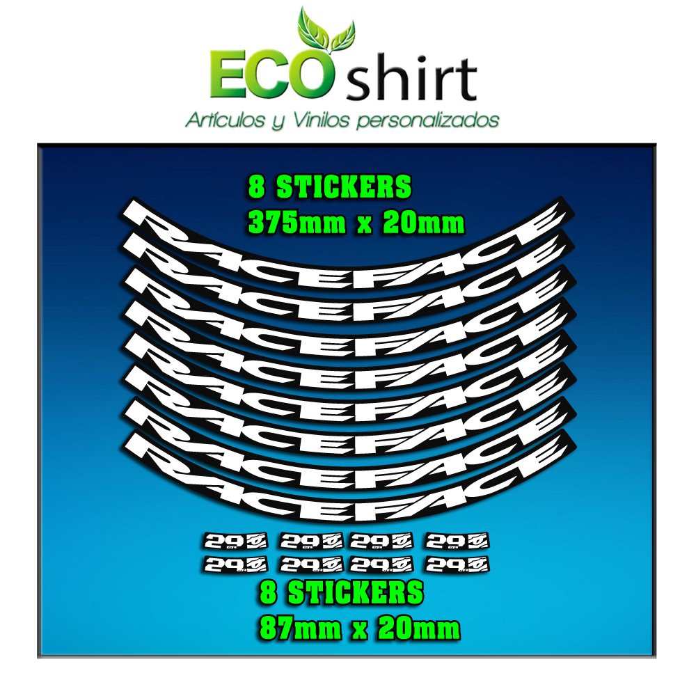 Ecoshirt FK-11ZD-BWWV Aufkleber Stickers Felge Rim Raceface 26" 27,5" Am54 Bike MTB Downhill Mehrfarbig Vinyl von Ecoshirt