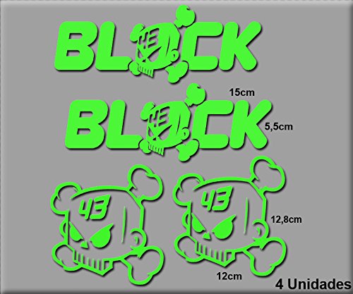 Ecoshirt Aufkleber Ken Block R77 Vinyl Adesivi Decal Aufkleber Stickers Car Voiture Sport Racing, Grün von Ecoshirt