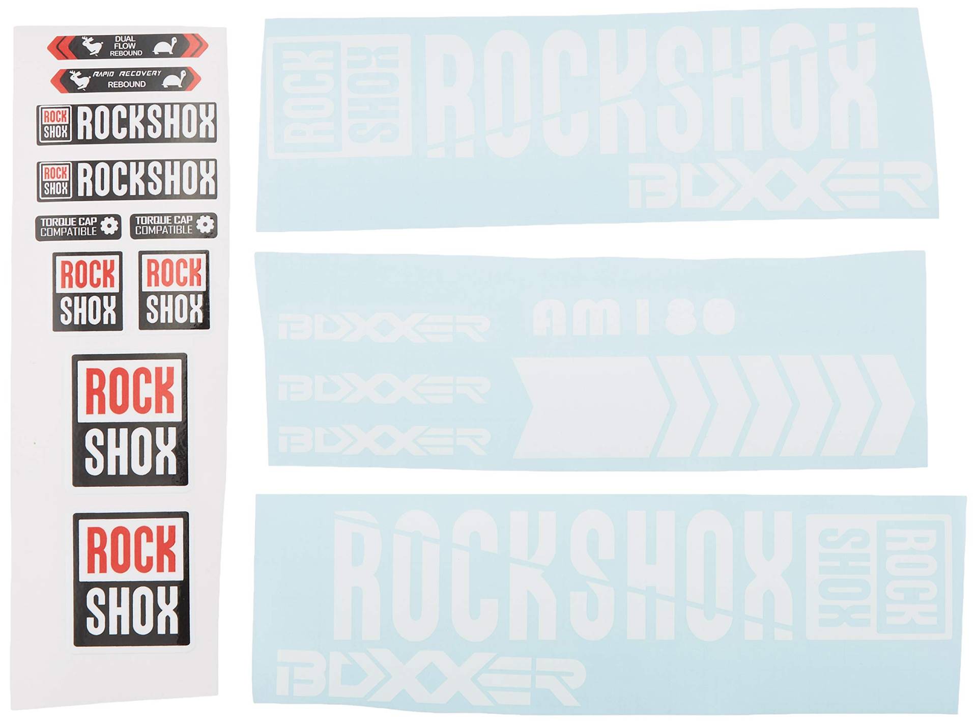 Ecoshirt K4-GAF0-OEYB Aufkleber Fork Rock Shox Boxxer 2018 Am180 Aufkleber Decals Sticker Gabel, Weiß von Ecoshirt