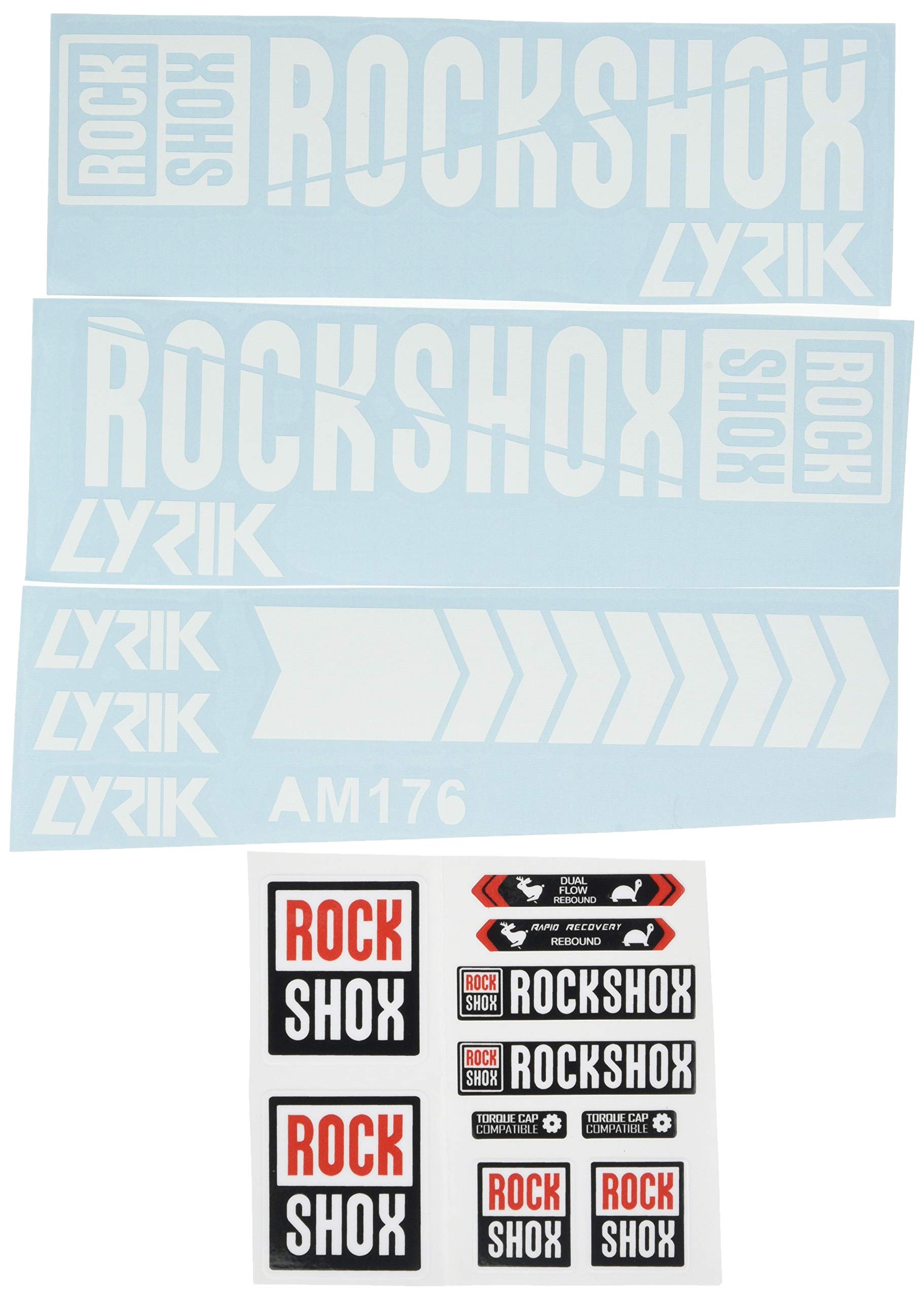 Ecoshirt OJ-W3CJ-H6HL Aufkleber Stickers Fork Rock Shox Lyrik 2018 Am176 Aufkleber Decals Autocollants Adesivi Forcela, Weiß von Ecoshirt