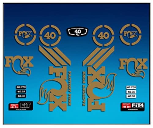 Ecoshirt Sticker Fork Fox 40 Am66 Aufkleber Decals Autocollants Adesivi Forcela Gabel Fourche, Gold von Ecoshirt