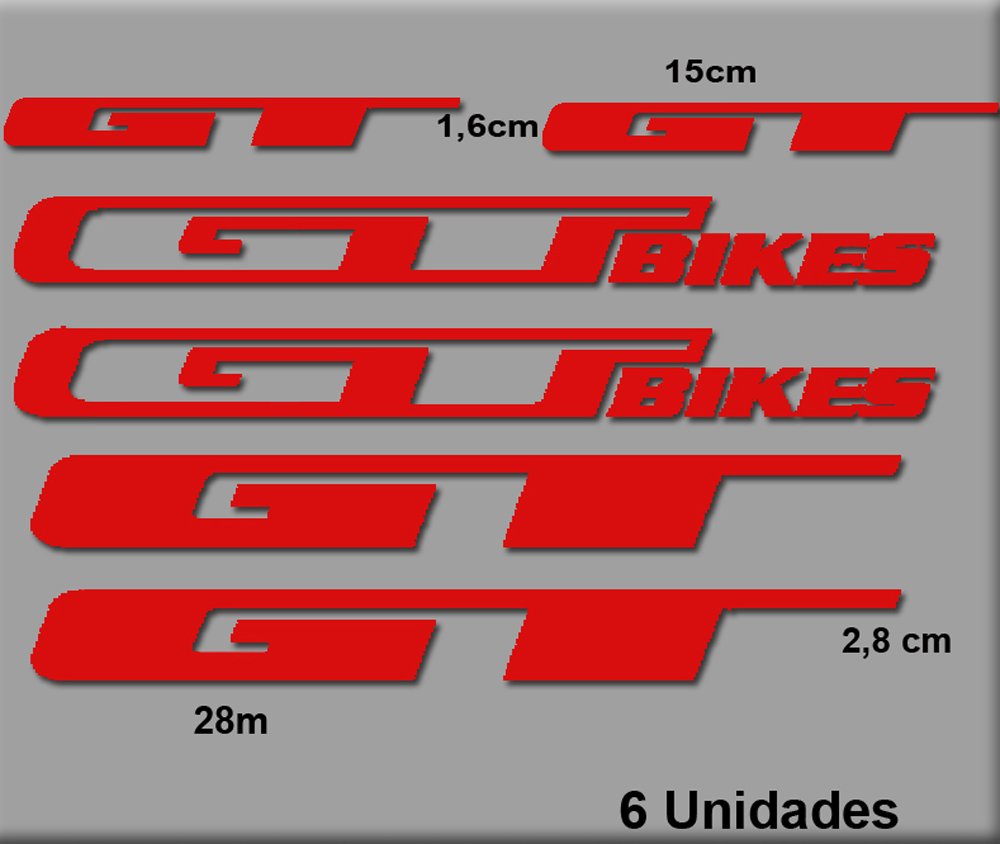 Ecoshirt UC-AG9B-A16S Aufkleber GT Bikes R70 Stickers Aufkleber Decals Autocollants Adesivi, rot von Ecoshirt