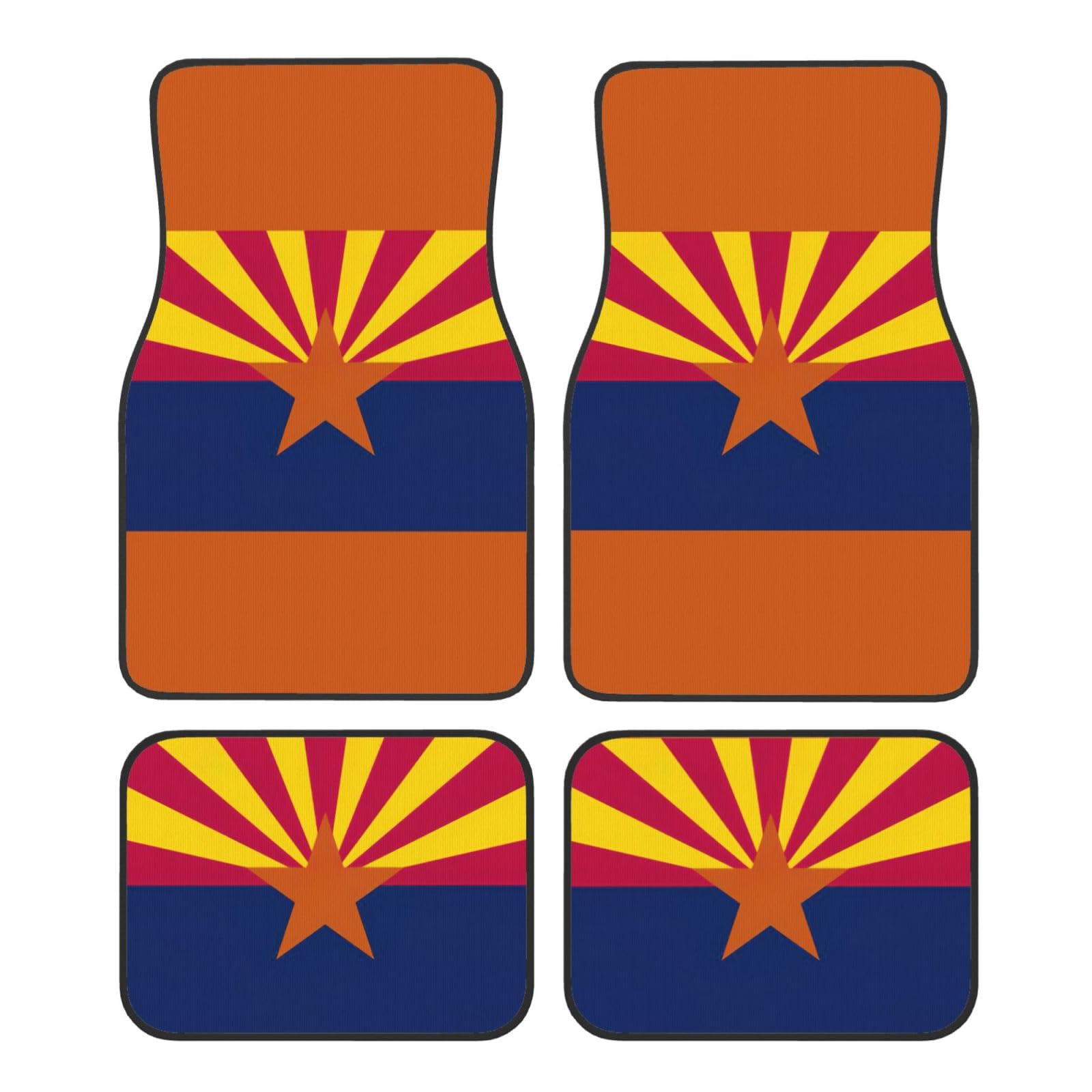 Arizona Fußmatten mit Staatsflaggen-Druck, komplettes Set, universelle Passform, 4-teiliges Matten-Pad-Set, passend für die meisten Autos, LKWs, Lieferwagen, Limousinen, SUVs von EdWal