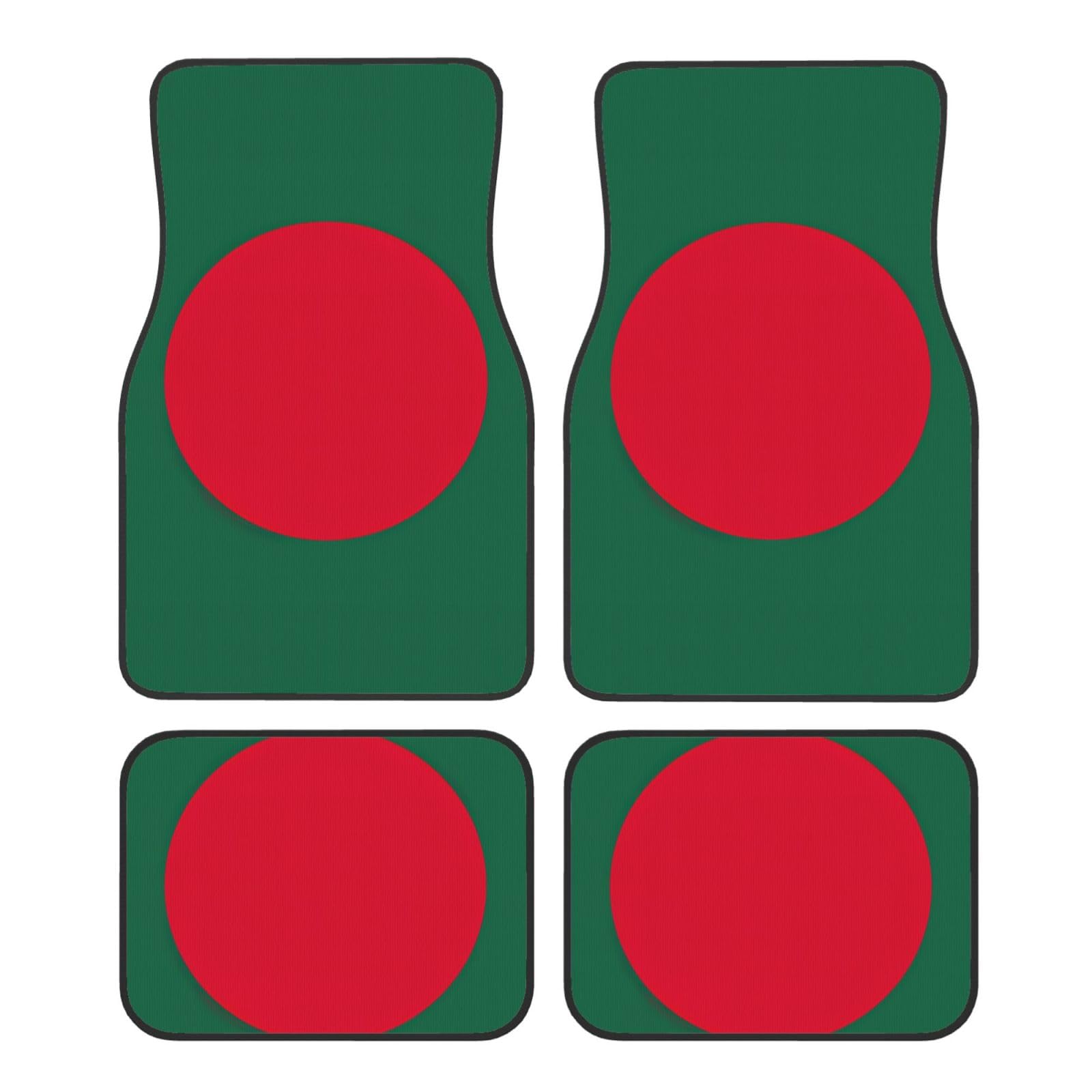 Automatten mit Flagge von Bangladesch, komplettes Set, universelle Passform, 4-teiliges Matten-Pad-Set, passend für die meisten Autos, LKWs, Lieferwagen, Limousinen, SUVs von EdWal