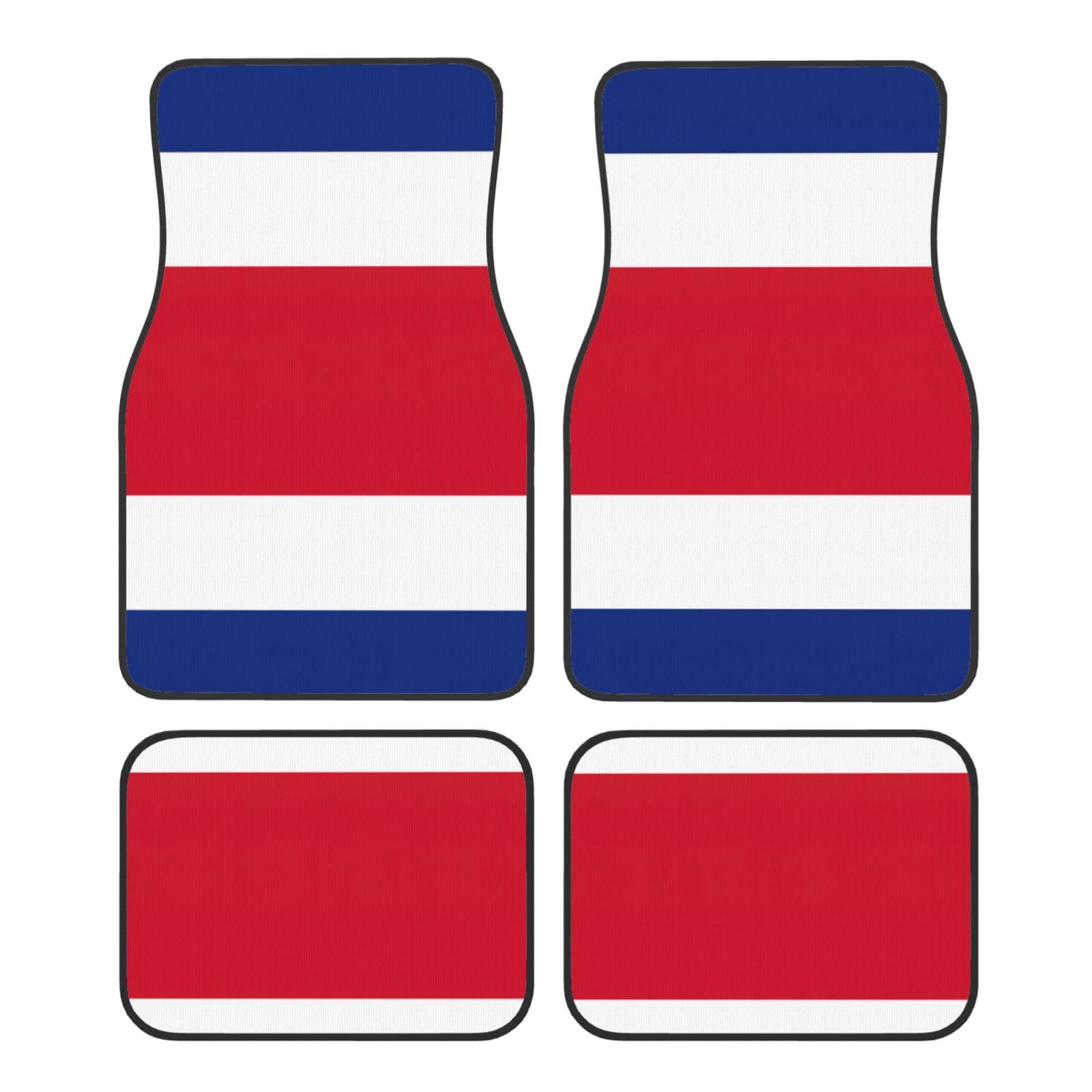 Automatten mit Flagge von Costa Rica, komplettes Set, universelle Passform, 4-teiliges Matten-Pad-Set, passend für die meisten Autos, LKWs, Lieferwagen, Limousinen, SUVs von EdWal