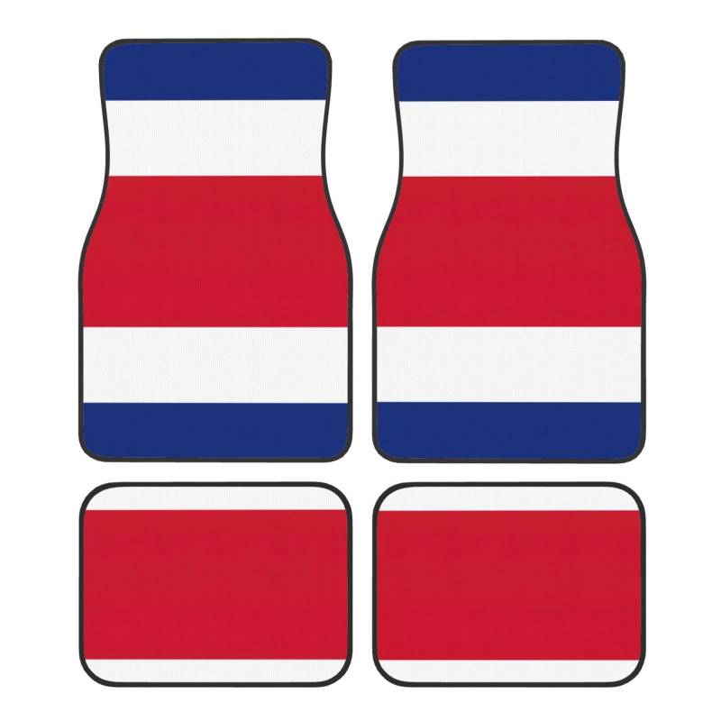 Automatten mit Flagge von Costa Rica, komplettes Set, universelle Passform, 4-teiliges Matten-Pad-Set, passend für die meisten Autos, LKWs, Lieferwagen, Limousinen, SUVs von EdWal