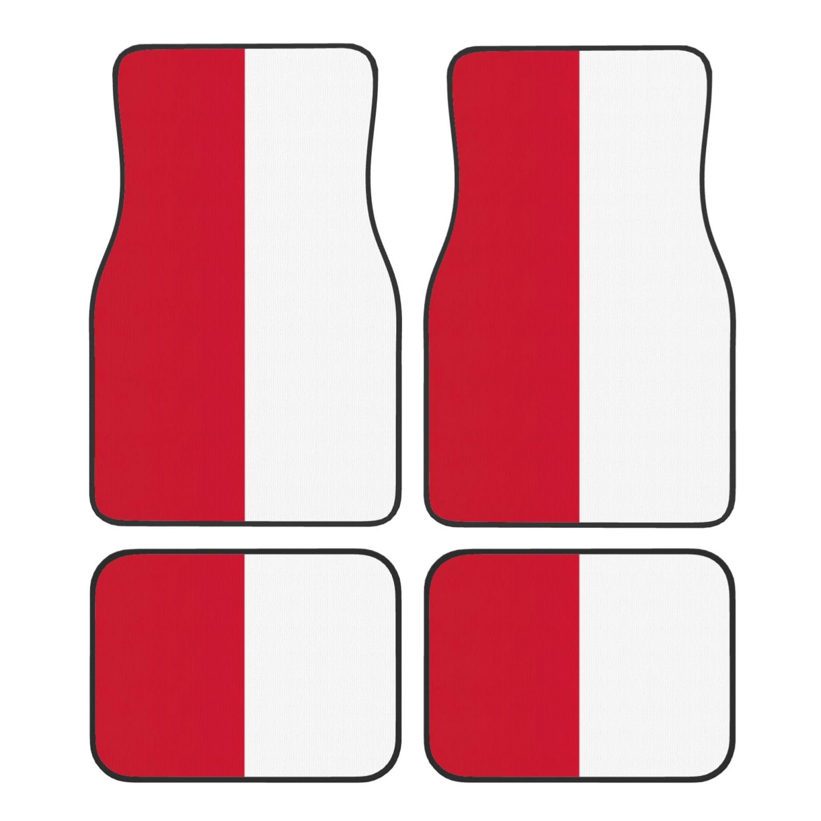 Automatten mit Flagge von Monaco, komplettes Set, universelle Passform, 4-teiliges Matten-Pad-Set, passend für die meisten Autos, LKWs, Lieferwagen, Limousinen, SUVs von EdWal