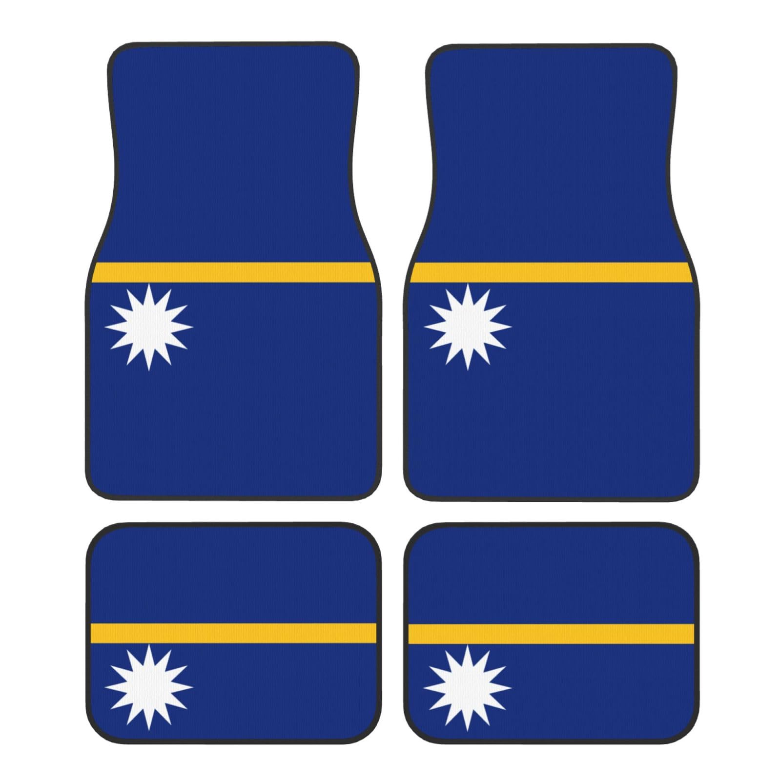 Automatten mit Flagge von Nauru, komplettes Set, universelle Passform, 4-teiliges Matten-Pad-Set, passend für die meisten Autos, LKWs, Lieferwagen, Limousinen, SUVs von EdWal