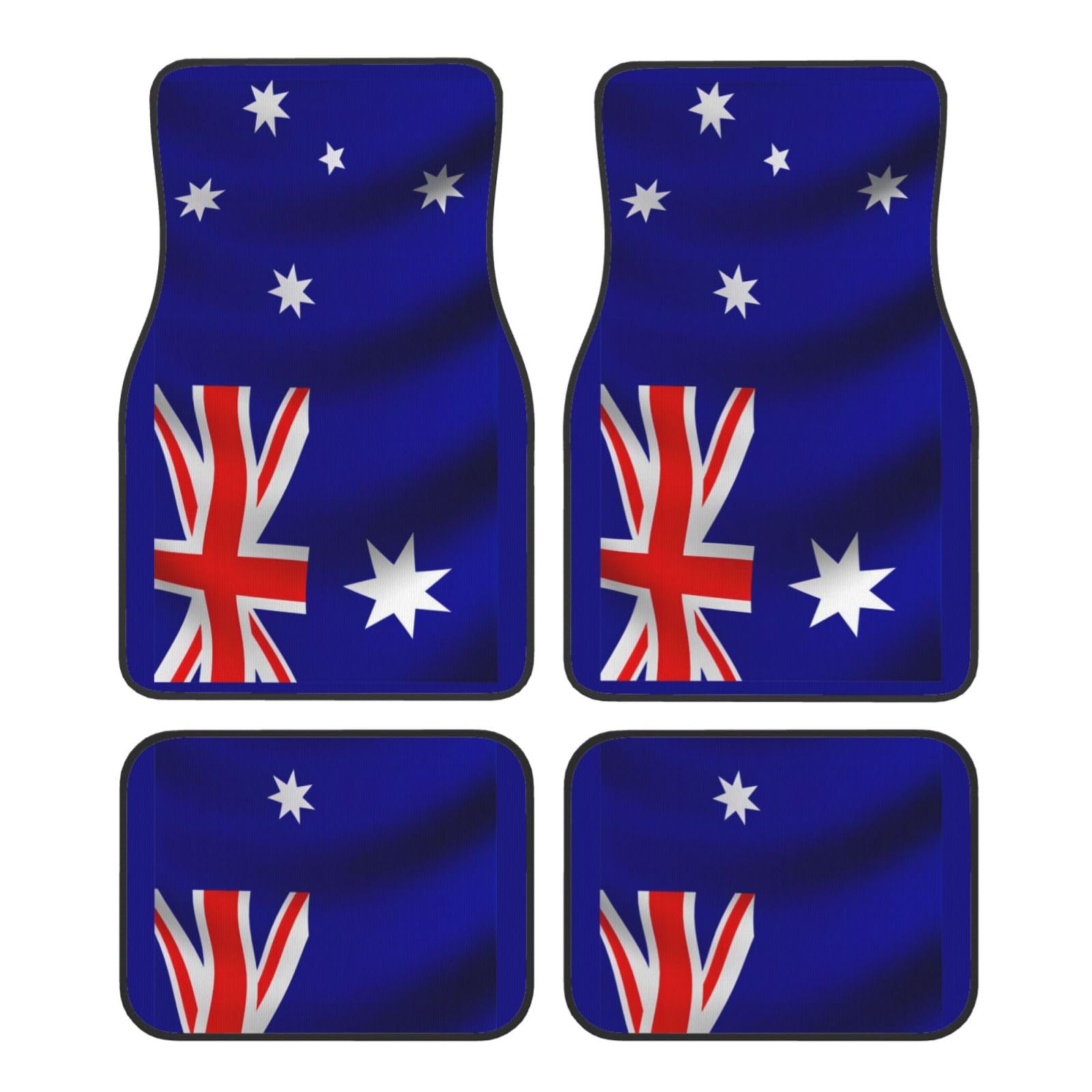 Automatten mit australischer Flagge, komplettes Set, universelle Passform, 4-teiliges Matten-Pad-Set, passend für die meisten Autos, LKWs, Lieferwagen, Limousinen, SUVs von EdWal