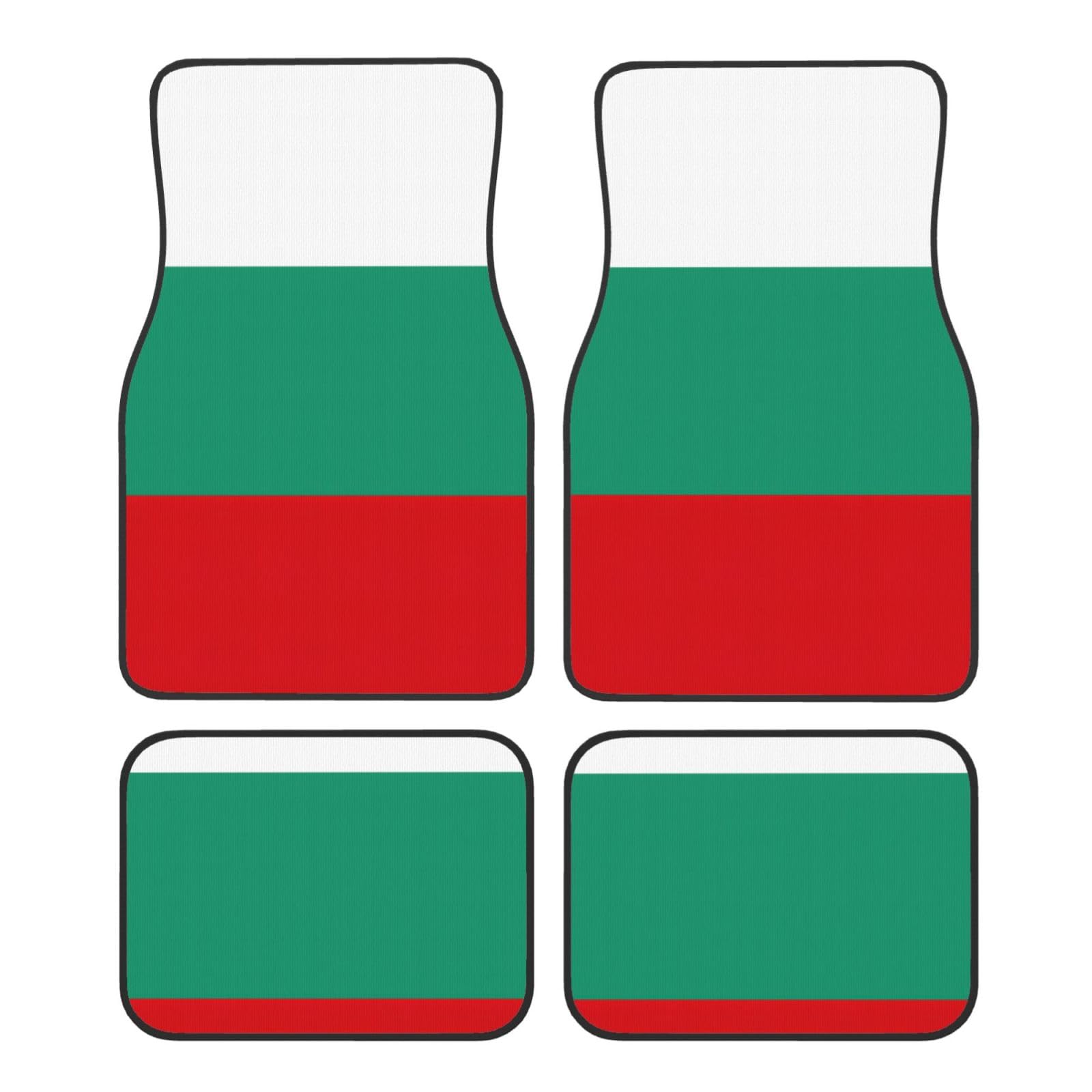 Automatten mit bulgarischer Flagge, komplettes Set, universelle Passform, 4-teiliges Matten-Pad-Set, passend für die meisten Autos, LKWs, Lieferwagen, Limousinen, SUVs von EdWal