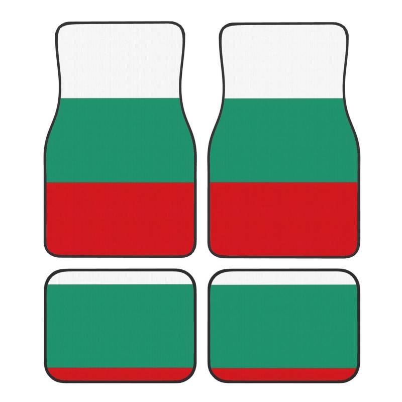 Automatten mit bulgarischer Flagge, komplettes Set, universelle Passform, 4-teiliges Matten-Pad-Set, passend für die meisten Autos, LKWs, Lieferwagen, Limousinen, SUVs von EdWal