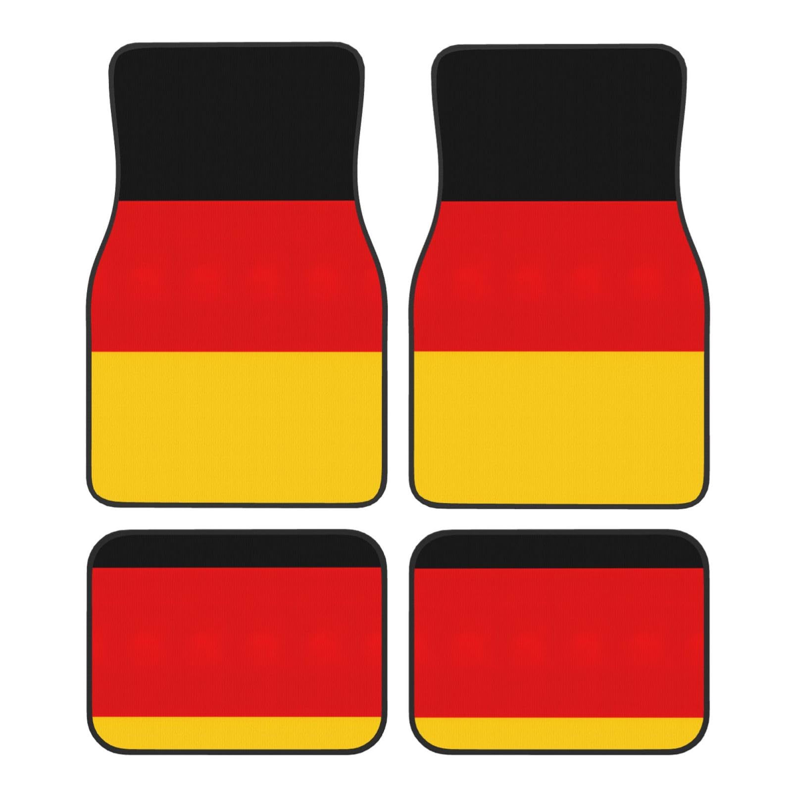 Automatten mit deutscher Flagge, komplettes Set, universelle Passform, 4-teiliges Matten-Pad-Set, passend für die meisten Autos, LKWs, Lieferwagen, Limousinen, SUVs von EdWal