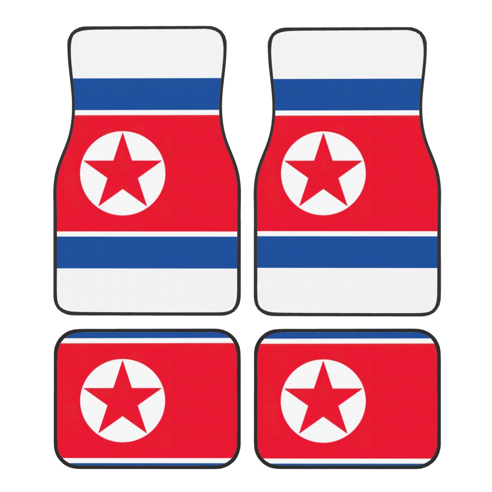 Automatten mit koreanischer Flagge, komplettes Set, universelle Passform, 4-teiliges Matten-Pad-Set, passend für die meisten Autos, LKWs, Lieferwagen, Limousinen, SUVs von EdWal