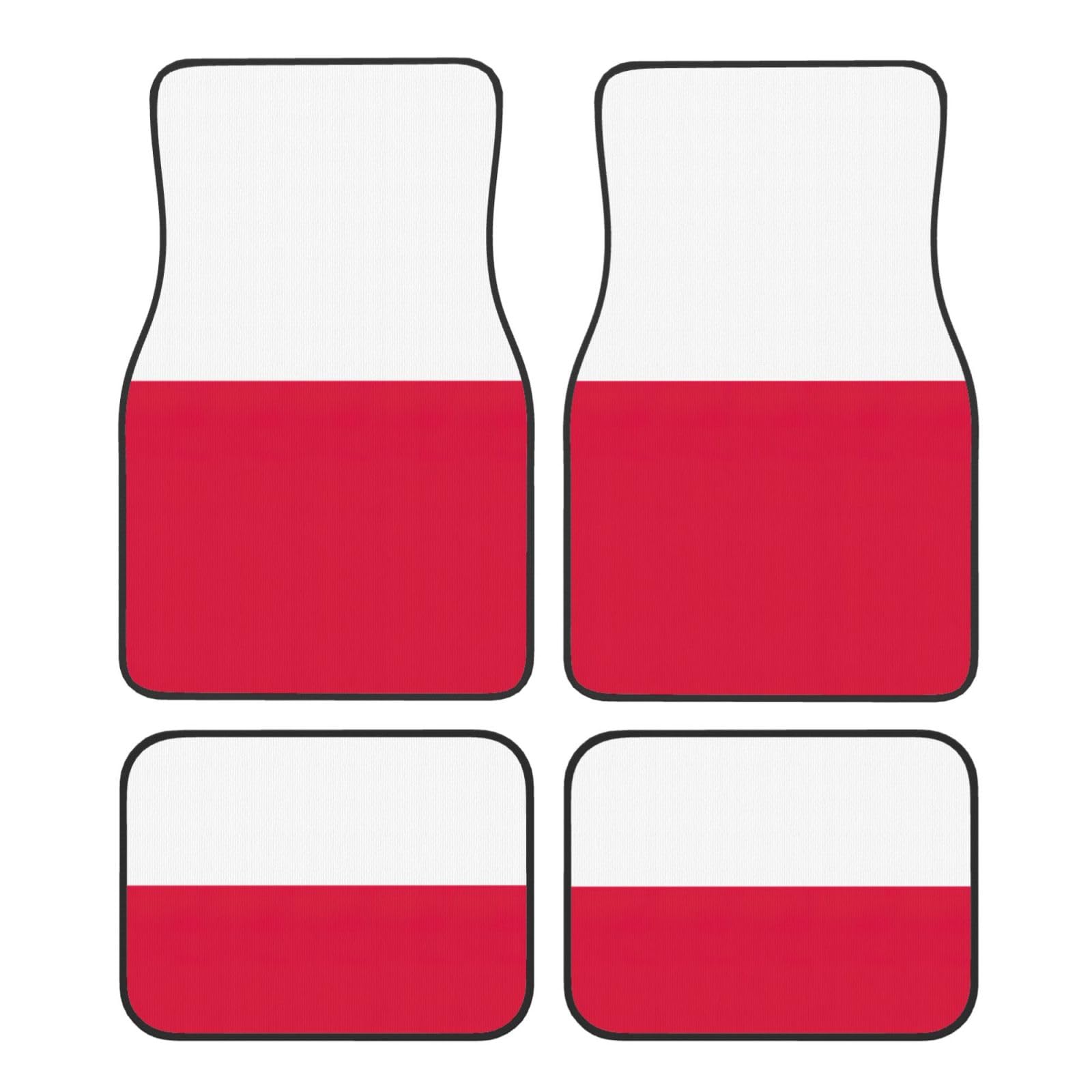 Automatten mit polnischer Flagge, komplettes Set, universelle Passform, 4-teiliges Matten-Pad-Set, passend für die meisten Autos, LKWs, Lieferwagen, Limousinen, SUVs von EdWal