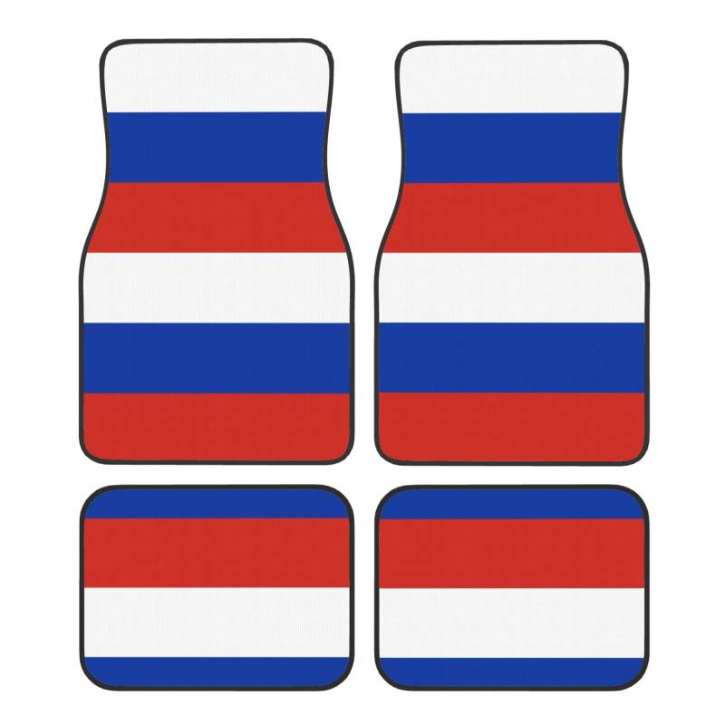 Automatten mit russischer Flagge, komplettes Set, universelle Passform, 4-teiliges Matten-Pad-Set, passend für die meisten Autos, LKWs, Lieferwagen, Limousinen, SUVs von EdWal