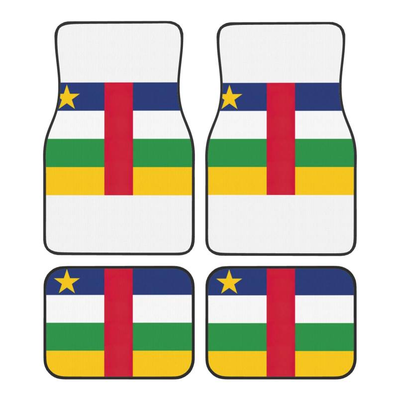 Automatten mit zentralafrikanischer Flagge, komplettes Set, universelle Passform, 4-teiliges Matten-Pad-Set, passend für die meisten Autos, LKWs, Lieferwagen, Limousinen, SUVs von EdWal