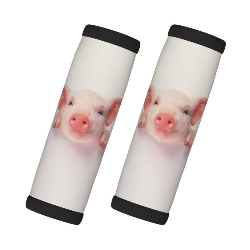 Gepäckgriffbandagen für Koffer, Neopren, Reisetasche, Gepäckkennzeichnung, niedliches Schweine-Motiv, 2 Stück von EdWal