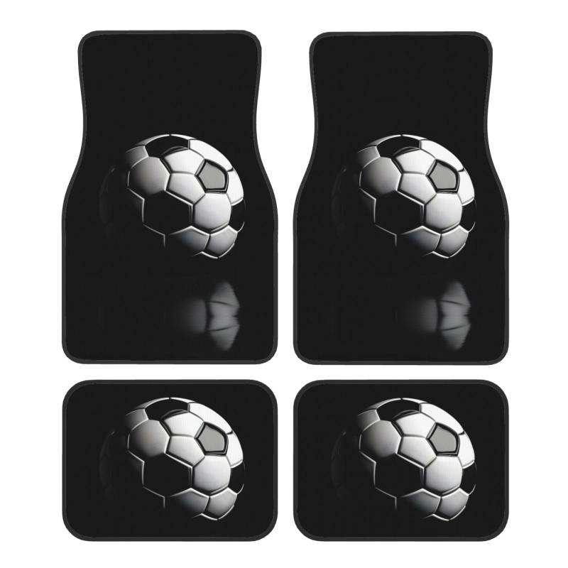 I Like Soccer Fußmatten, komplettes Set, universelle Passform, 4-teiliges Matten-Set, passend für die meisten Autos, LKWs, Lieferwagen, Limousinen, SUVs von EdWal