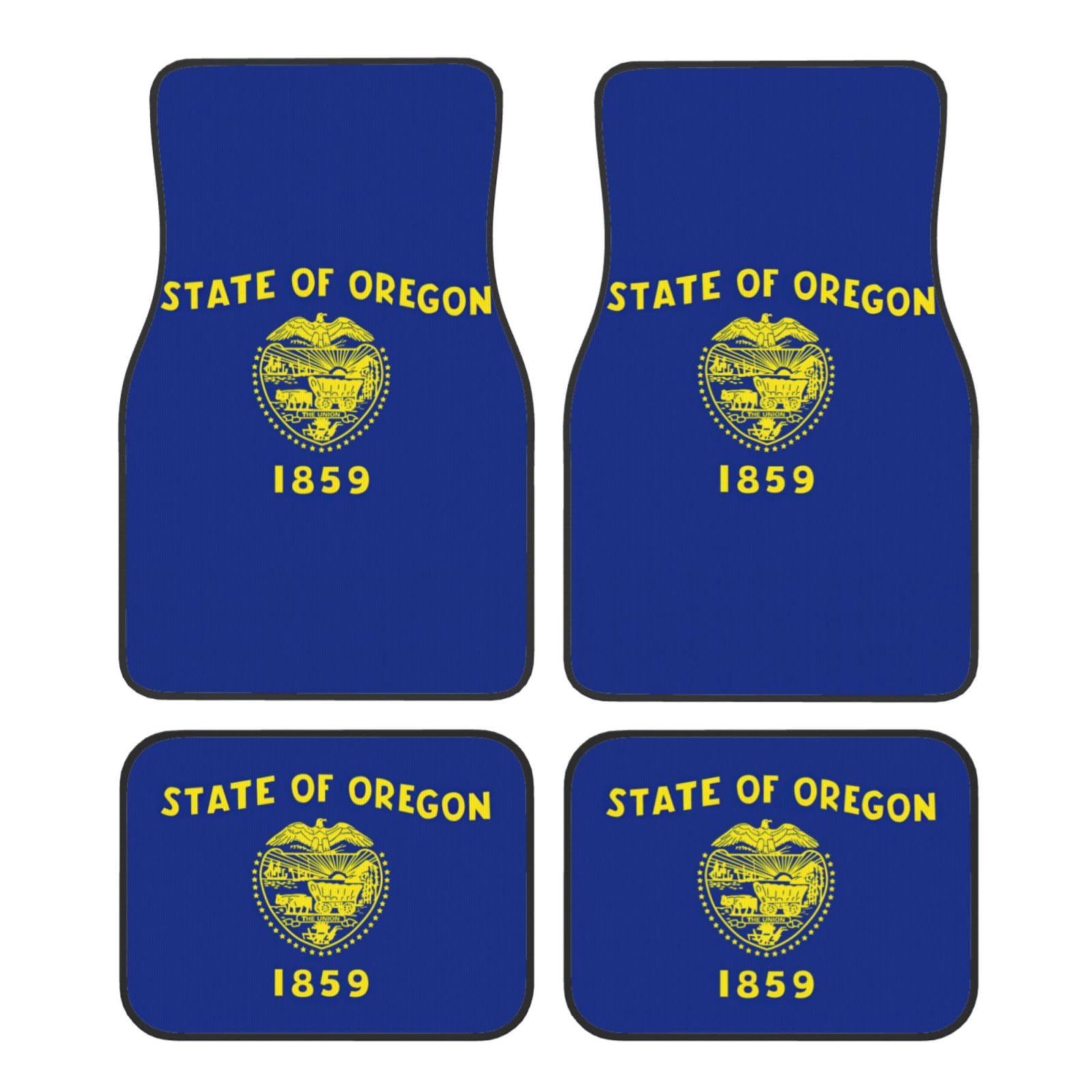 Oregon Fußmatten mit Staatsflaggen-Druck, komplettes Set, universelle Passform, 4-teiliges Matten-Pad-Set, passend für die meisten Autos, LKWs, Lieferwagen, Limousinen, SUVs von EdWal