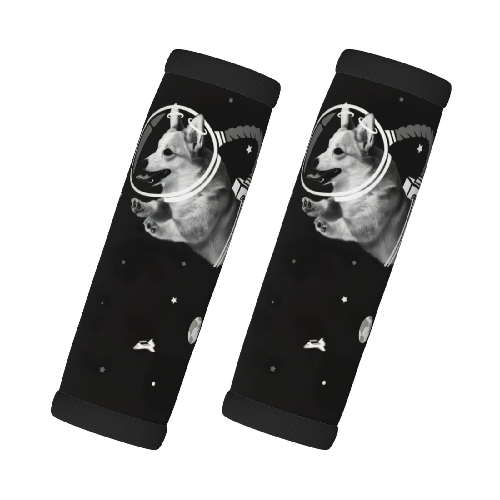 Space Corgi Gepäckgriffbandagen für Koffer, Neopren, Reisetasche, Gepäckkennzeichnungen, 2 Stück von EdWal