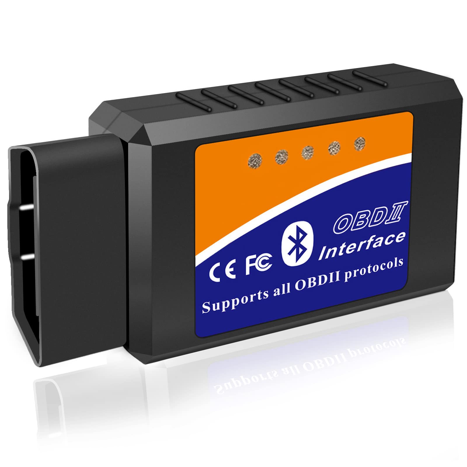 OBD2 Bluetooth Diagnosegerät Scanner Code Leser für iOS Android iPhone Windows, Auto Diagnosegerät OBD ODB2 Adapter für Alle OBDII Protokoll Fahrzeuge von RICOKEY