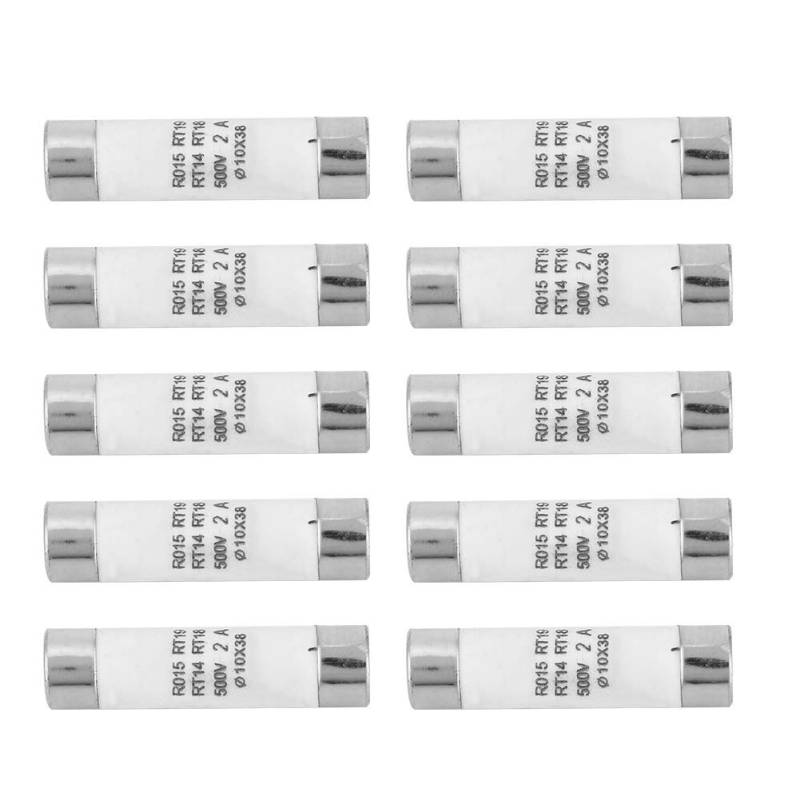 Eddwiin 10Pcs Hochauslösende Zylindersicherung mit Anzeigegerät 10x38 380-500VAC 2A von Eddwiin