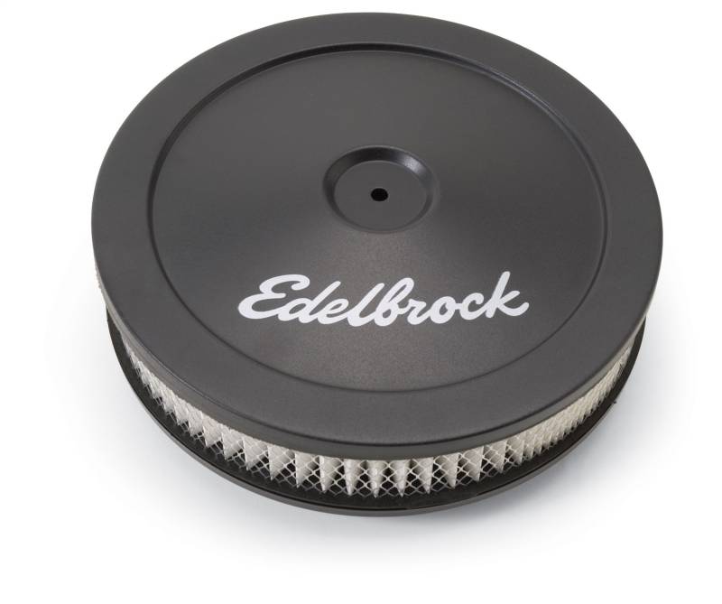 Edelbrock 1203 Pro-Flo Luftreiniger, rund, 25,4 cm, mit 5,1 cm Papierelement, Schwarz von Edelbrock