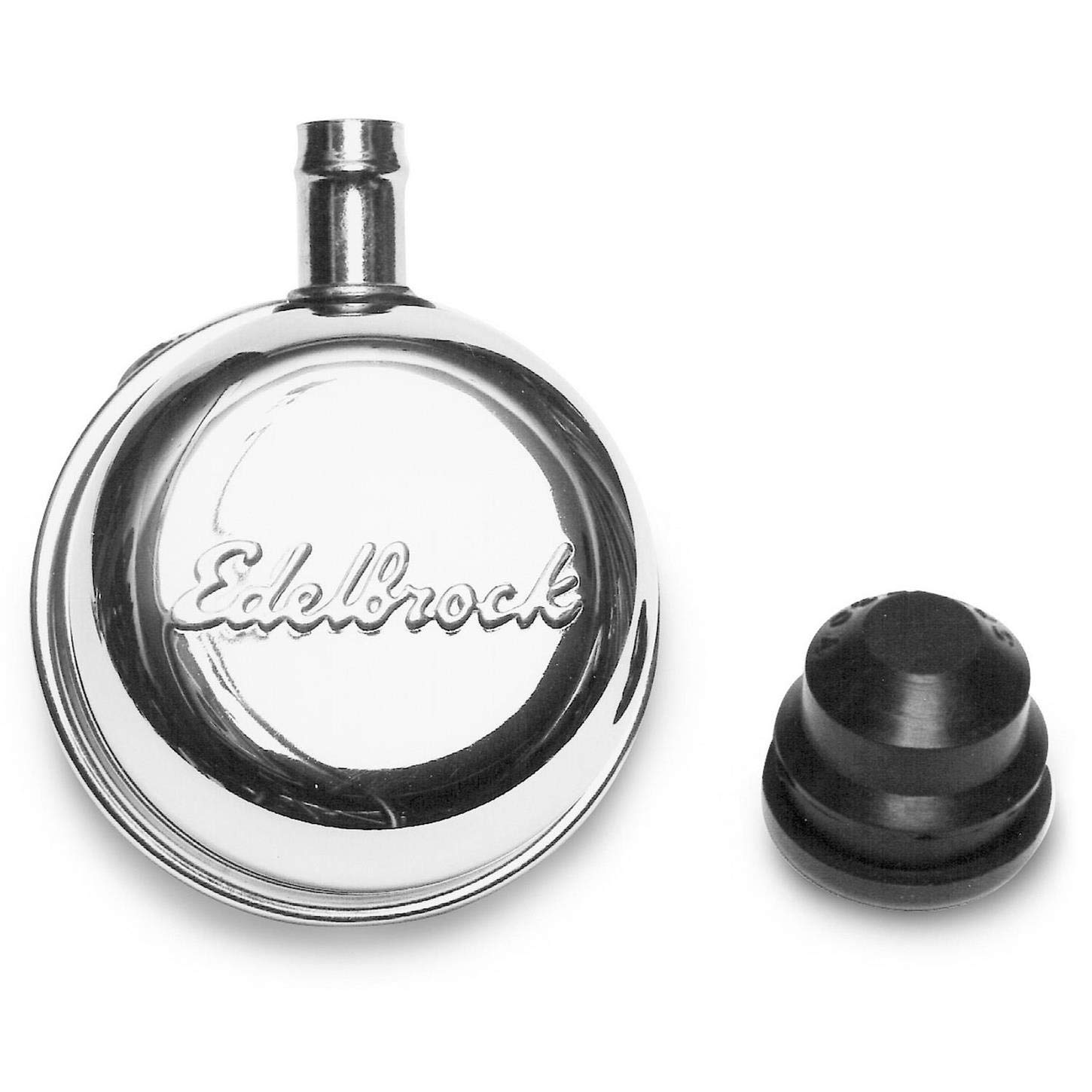 Edelbrock 4410 Ölentlüftungskappe, rund, Stahl, Chrom, Push In von Edelbrock