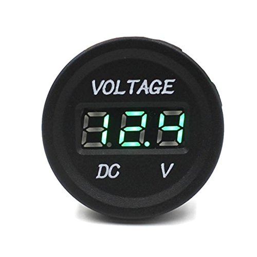 Eduuyvee Digitalanzeige Voltmeter DC 12V-24V Fuer Auto Motorrad wasserdichte LED (Gruen) von Eduuyvee