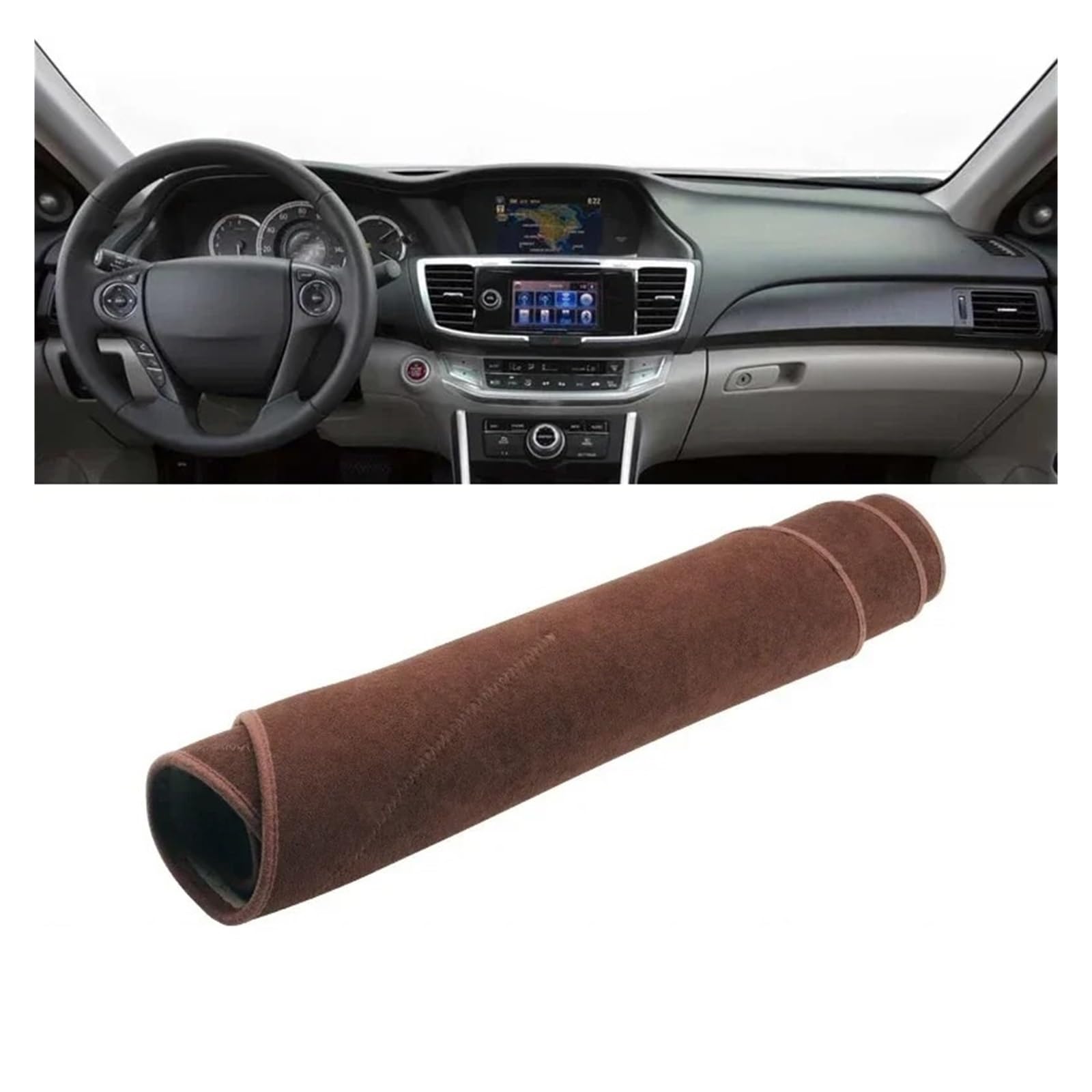 Auto Armaturenbrett Abdeckmatte Für Accord Neunten 2013 2014 2015 2016 2017 Auto Dashboard Abdeckung Dash Matte Sonnenschutz Nicht-Slip Pad Innen Zubehör(B LHD Brown) von Eejghfwq