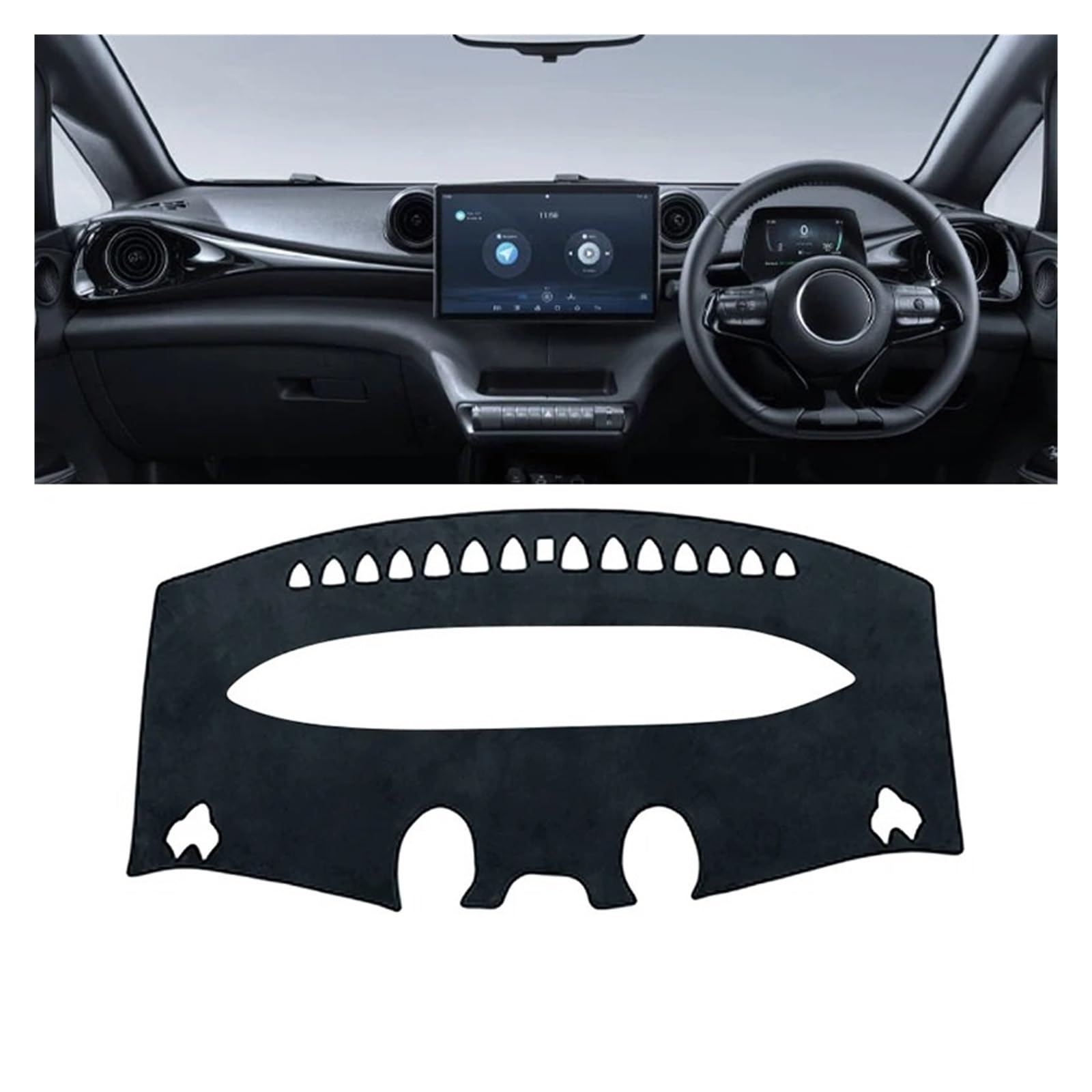 Auto Armaturenbrett Abdeckmatte Für BYD Für Dolphin EA1 EV 2021 2022 2023 2024 Auto Dashboard Matte Vermeiden Licht Sonnenschutz Pad Abdeckung Anti-uv Teppich Zubehör(RHD Black) von Eejghfwq