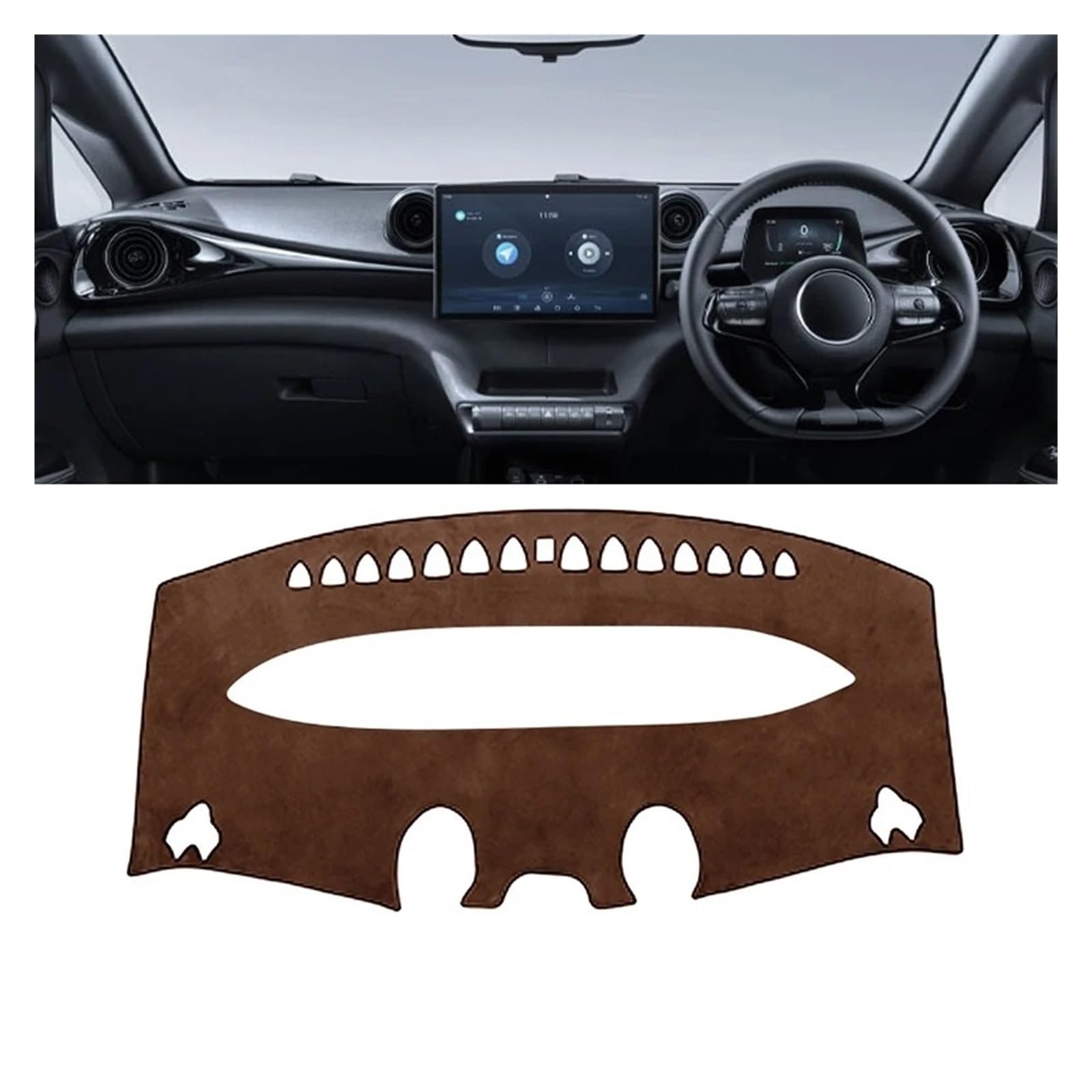 Auto Armaturenbrett Abdeckmatte Für BYD Für Dolphin EA1 EV 2021 2022 2023 2024 Auto Dashboard Matte Vermeiden Licht Sonnenschutz Pad Abdeckung Anti-uv Teppich Zubehör(RHD Brown) von Eejghfwq