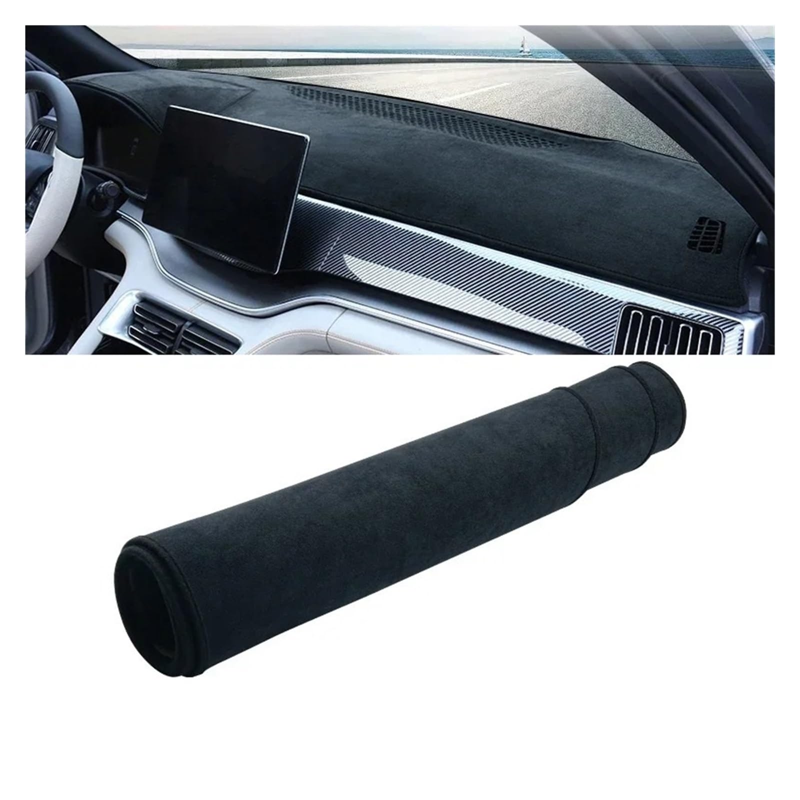 Auto Armaturenbrett Abdeckmatte Für BYD Für Song Plus Für DM-ich EV 2020 2021 2022 2023 2024 LHD Auto Dashboard Abdeckung Dash Matte Sonnenschutz Nicht-Slip Pad Zubehör(Black) von Eejghfwq