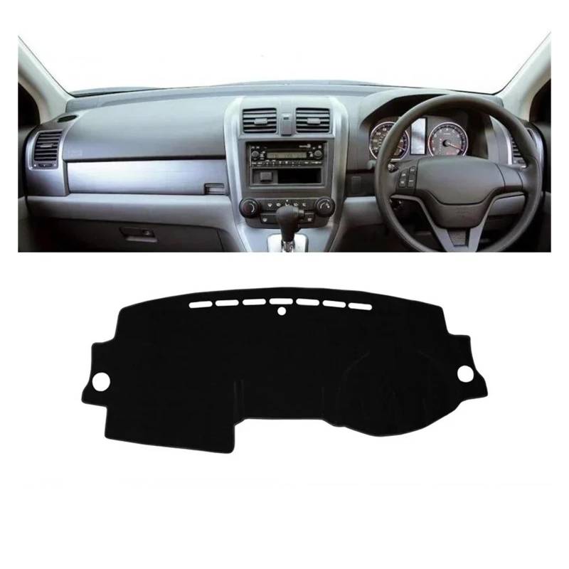 Auto Armaturenbrett Abdeckmatte Für CRV Für CR-V III MK3 2007 2008 2009 2010 2011 Auto Dashboard Abdeckung Dash Matte Sonnenschutz Nicht-Slip Pad Innen Zubehör(A Black Side RHD) von Eejghfwq