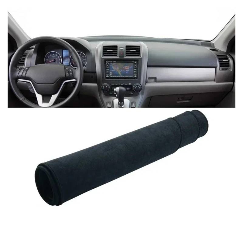 Auto Armaturenbrett Abdeckmatte Für CRV Für CR-V III MK3 2007 2008 2009 2010 2011 Auto Dashboard Abdeckung Dash Matte Sonnenschutz Nicht-Slip Pad Innen Zubehör(B Black LHD) von Eejghfwq