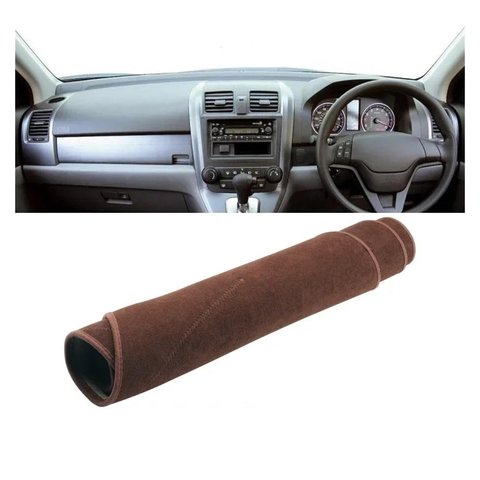 Auto Armaturenbrett Abdeckmatte Für CRV Für CR-V III MK3 2007 2008 2009 2010 2011 Auto Dashboard Abdeckung Dash Matte Sonnenschutz Nicht-Slip Pad Innen Zubehör(B Brown RHD) von Eejghfwq