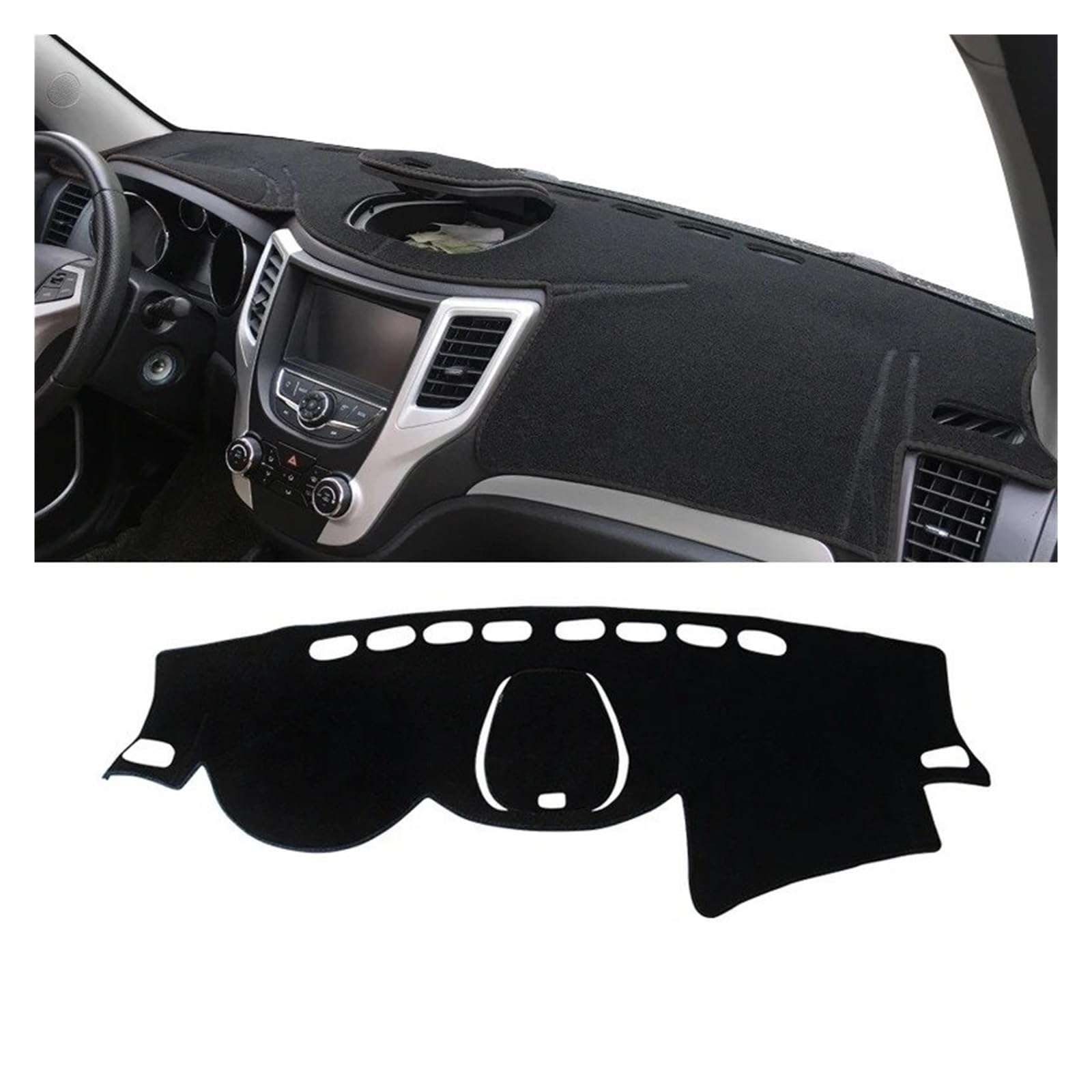 Auto Armaturenbrett Abdeckmatte Für Changan CS35 2012 2013 2014 2015 2016 Auto Dashboard Cover Instrument Desk Sun Shade Matte Nicht-Schlupf-Pad-Innenraumzubehör(LHD Black Side) von Eejghfwq