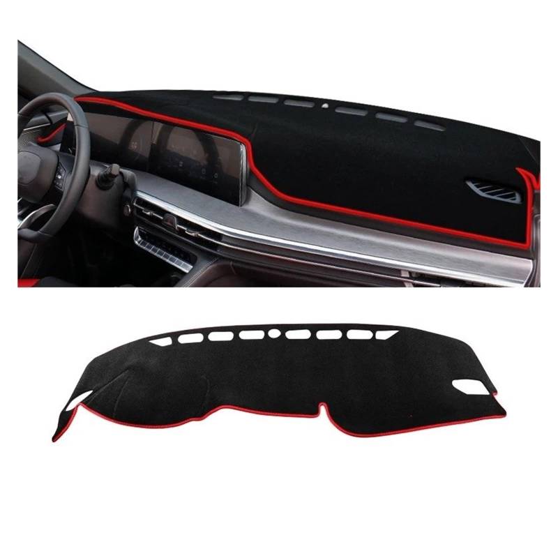 Auto Armaturenbrett Abdeckmatte Für Changan CS35 Plus 2021 2022 2023 LHD Auto Dashboard Abdeckung Vermeiden Licht Pad Sonnenschutz Anti-Uv Teppiche Nicht-Slip Fall Matte(A Red Side) von Eejghfwq