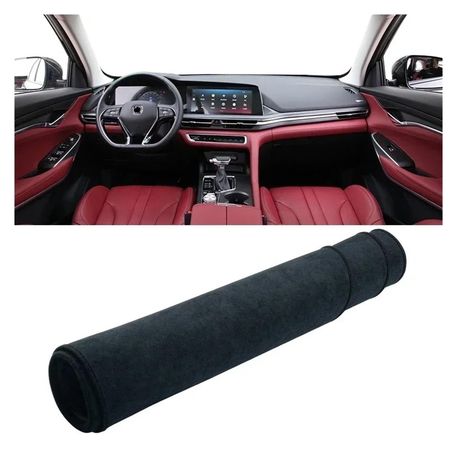 Auto Armaturenbrett Abdeckmatte Für Changan CS75 Plus 2020 2021 2022 Auto Dashboard Abdeckung Dash Matte Sonnenschutz Nicht-Slip Pad Innen Zubehör(B Black) von Eejghfwq