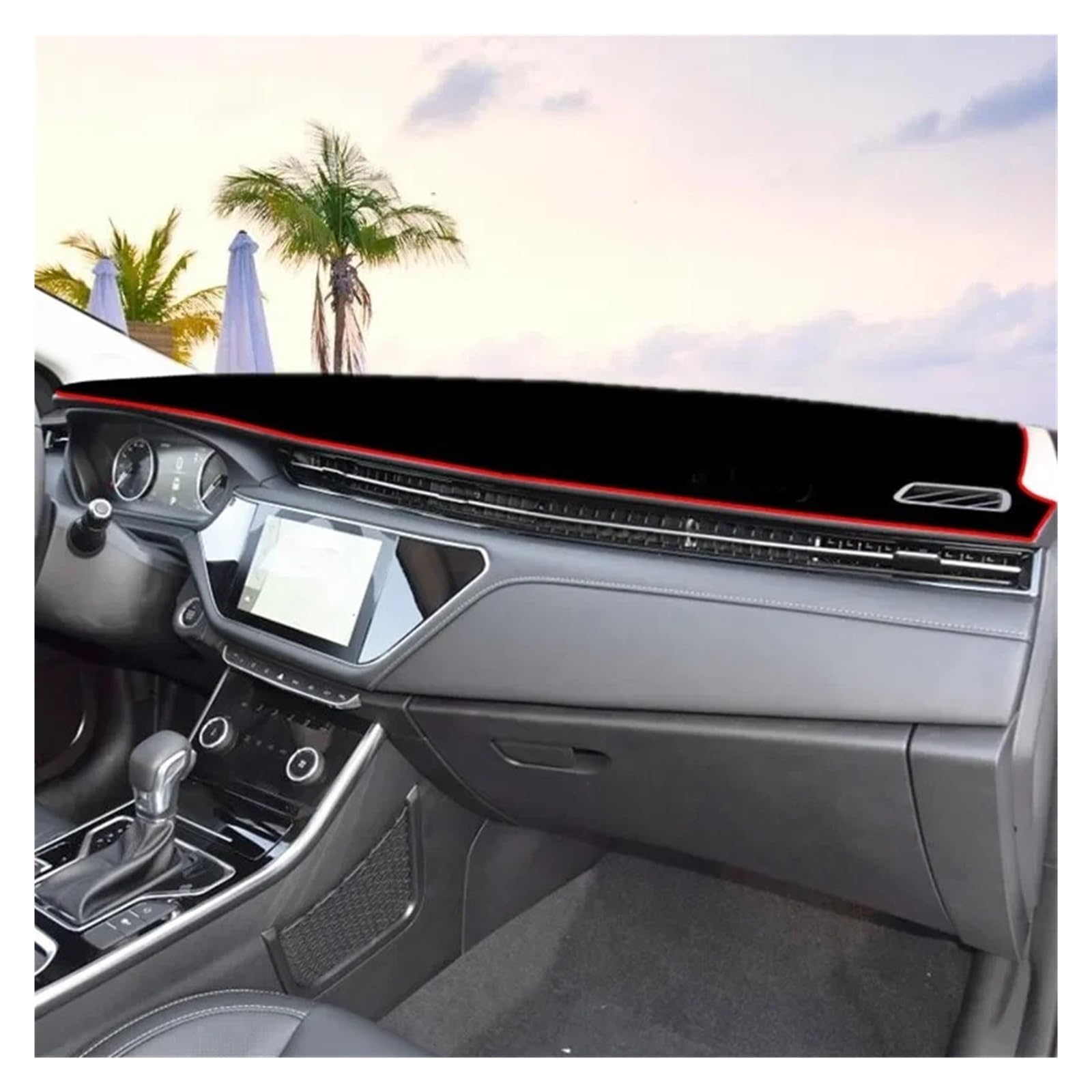 Auto Armaturenbrett Abdeckmatte Für Chery Für Arrizo 5 2016-2019 LHD Auto Dashboard Abdeckung Matte Pad Dashmat Vermeiden Licht Pad Sonnenschutz Instrument Panel Teppiche(2019 Red) von Eejghfwq