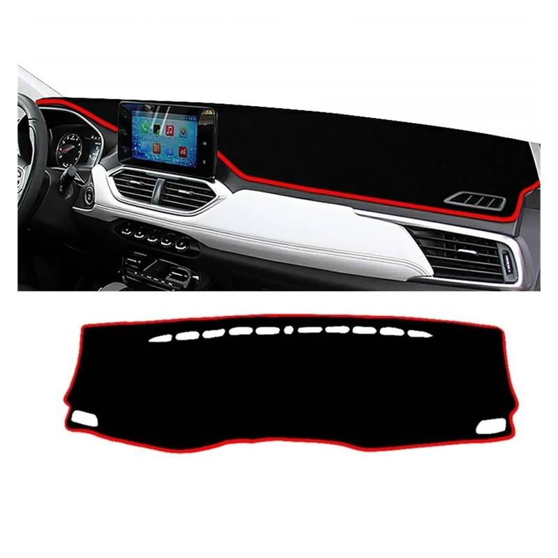 Auto Armaturenbrett Abdeckmatte Für Chevrolet Für Captiva 2019 2020 2021 2022 2023 Auto Dashboard Abdeckung Matte Dash Board Sonnenschutz Pad Instrument Teppiche(A Red Side) von Eejghfwq