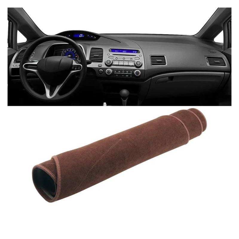 Auto Armaturenbrett Abdeckmatte Für Civic 8th 2006 2007 2008 2009 2010 2011 Auto Dashboard Abdeckung Instrument Schreibtisch Sonnenschutz Matte Non-Slip Pad Zubehör(B Brown) von Eejghfwq